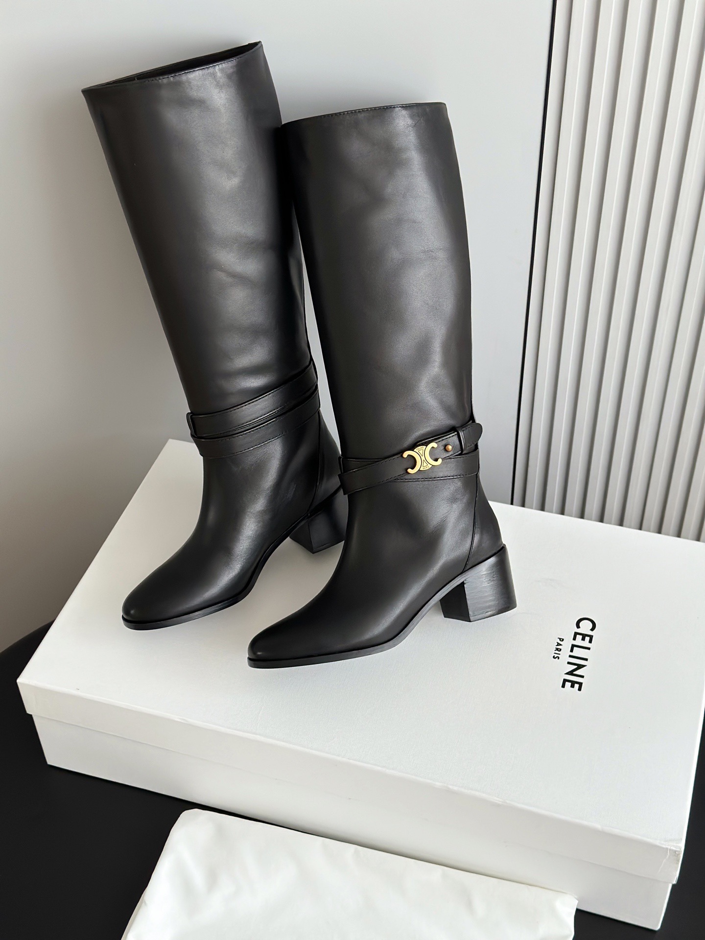 CELINE 셀린느 스웨이드 롱부츠 블랙 12