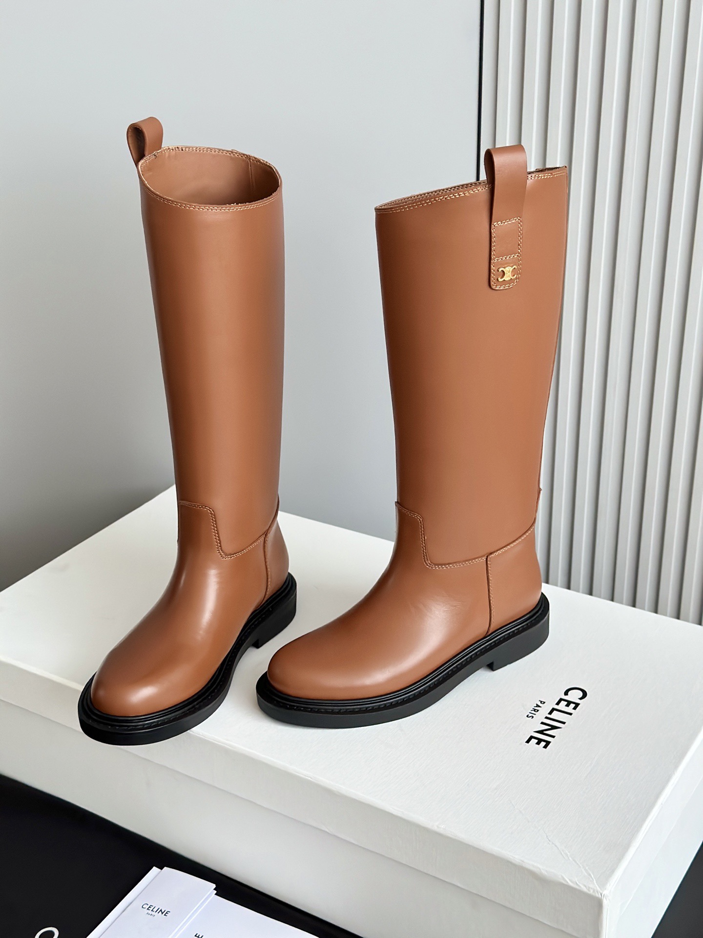 CELINE 셀린 라이딩 부츠 브라운 2
