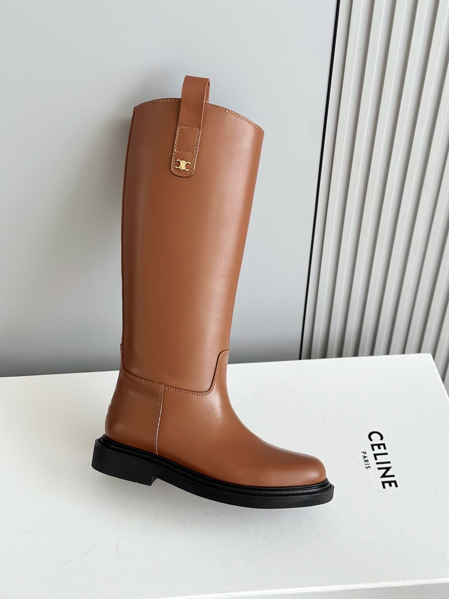 CELINE 셀린 라이딩 부츠 브라운 6