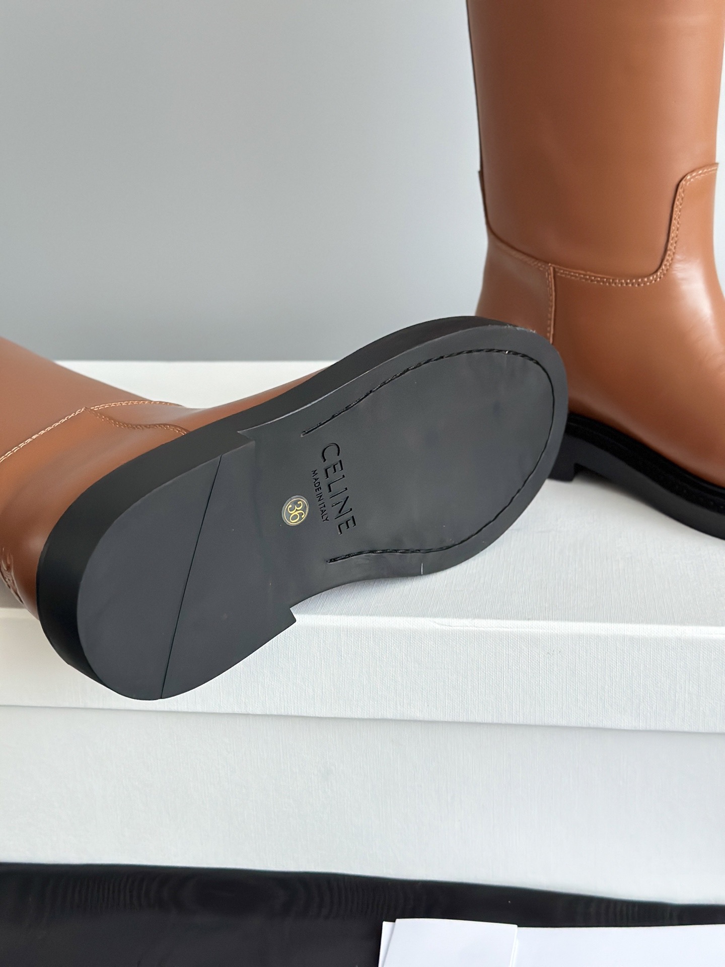 CELINE 셀린 라이딩 부츠 브라운 10