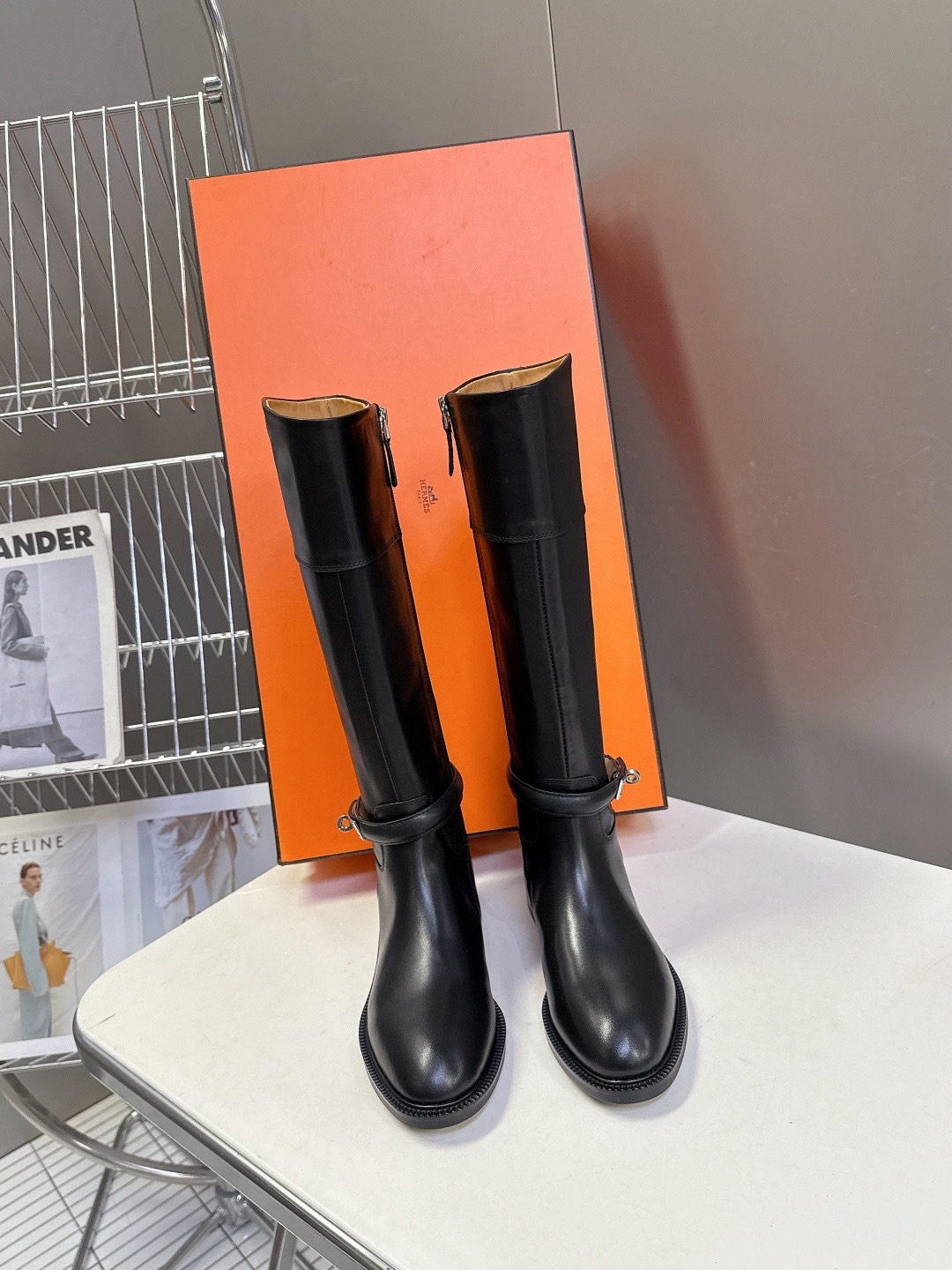 HERMES 에르메스 롱 부츠 블랙 4