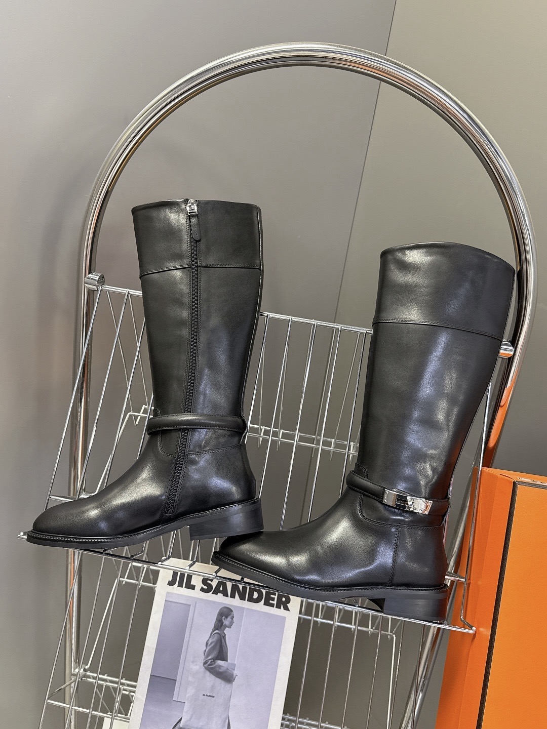 HERMES 에르메스 롱 부츠 블랙 9