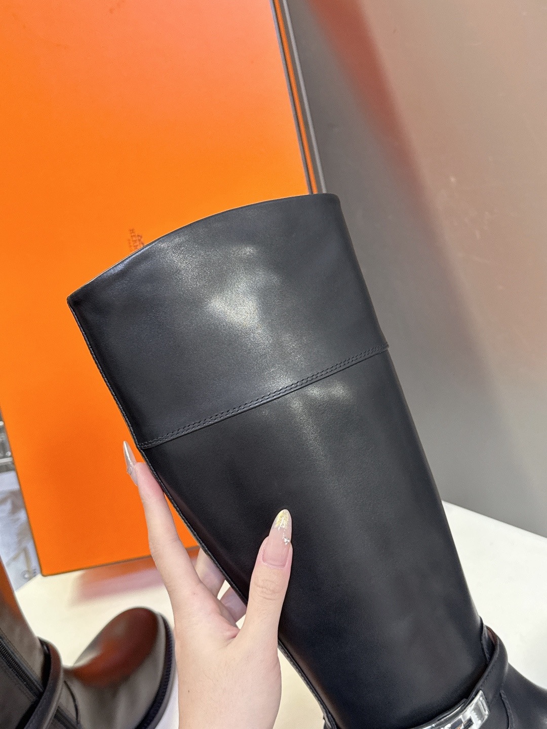 HERMES 에르메스 롱 부츠 블랙 10