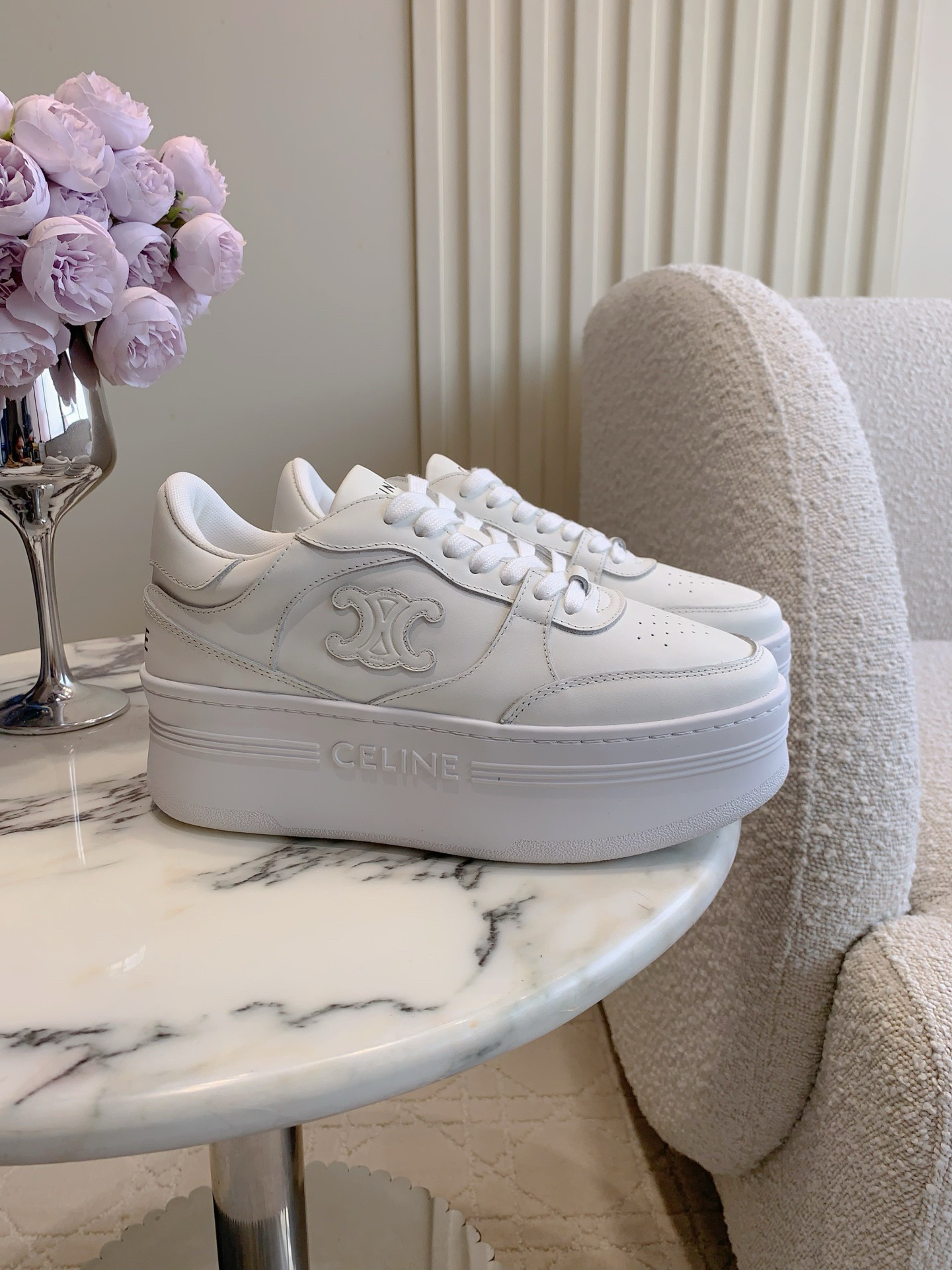 CELINE 셀린느 키높이 스니커즈 화이트 4