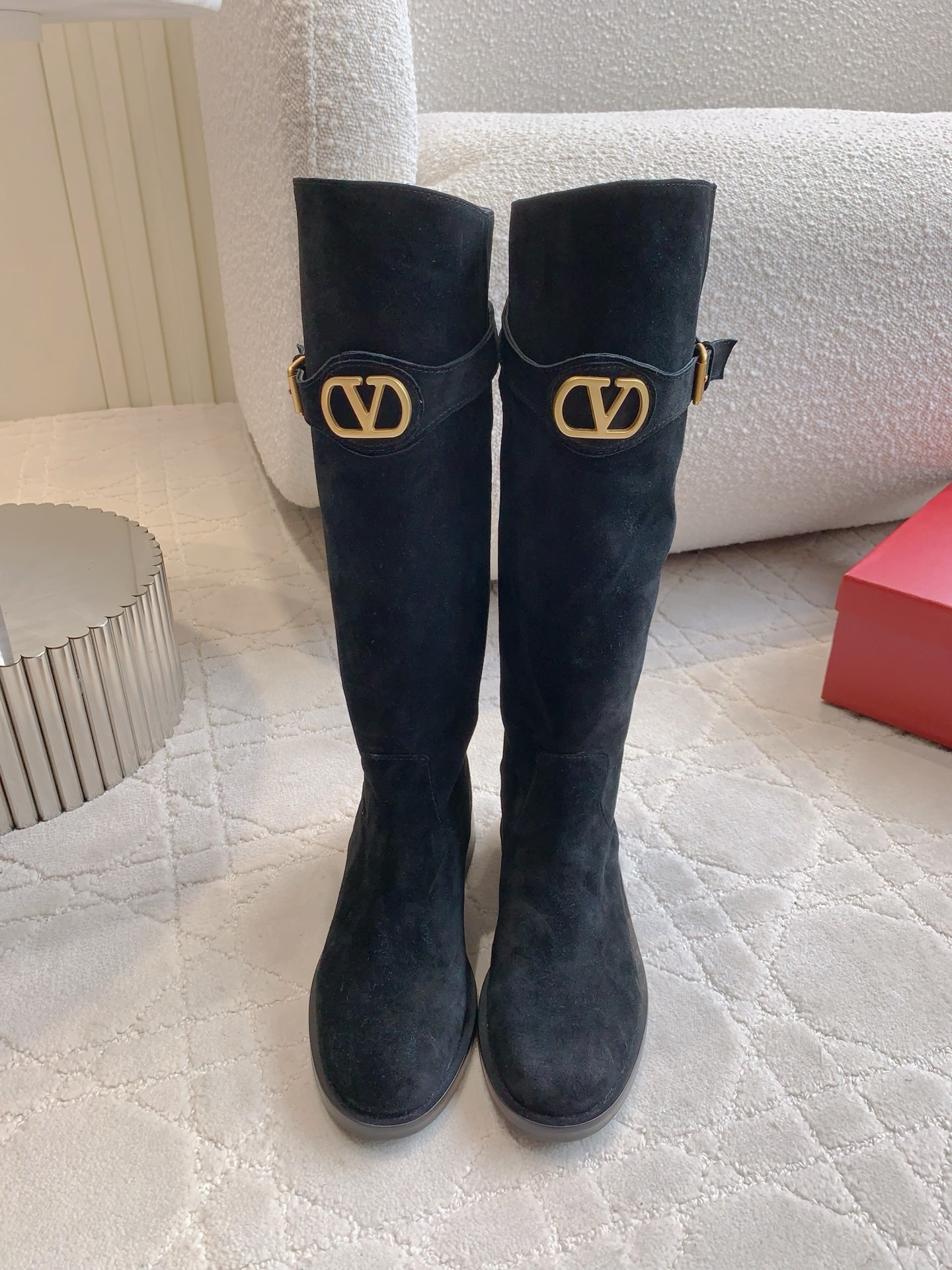 VALENTINO 발렌티노 V 로고 부츠 블랙 1