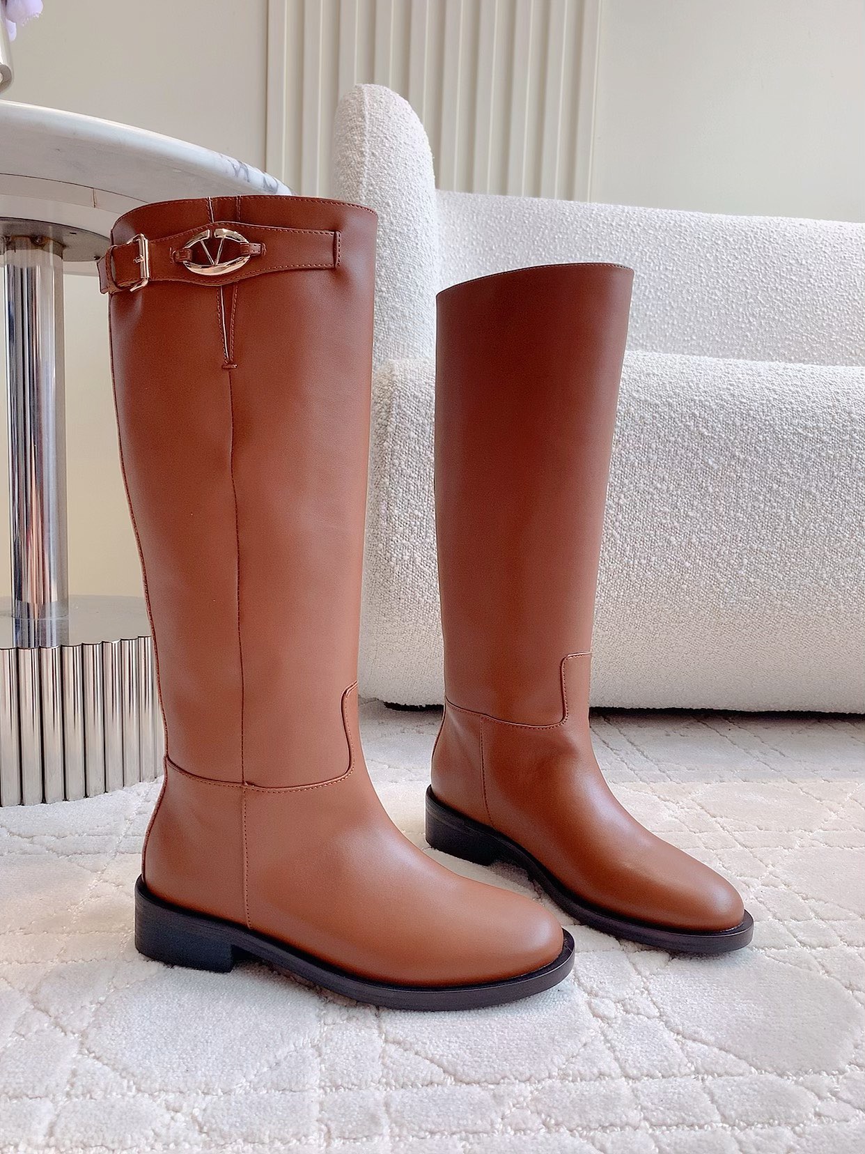 VALENTINO 발렌티노 승마 부츠 브라운 6