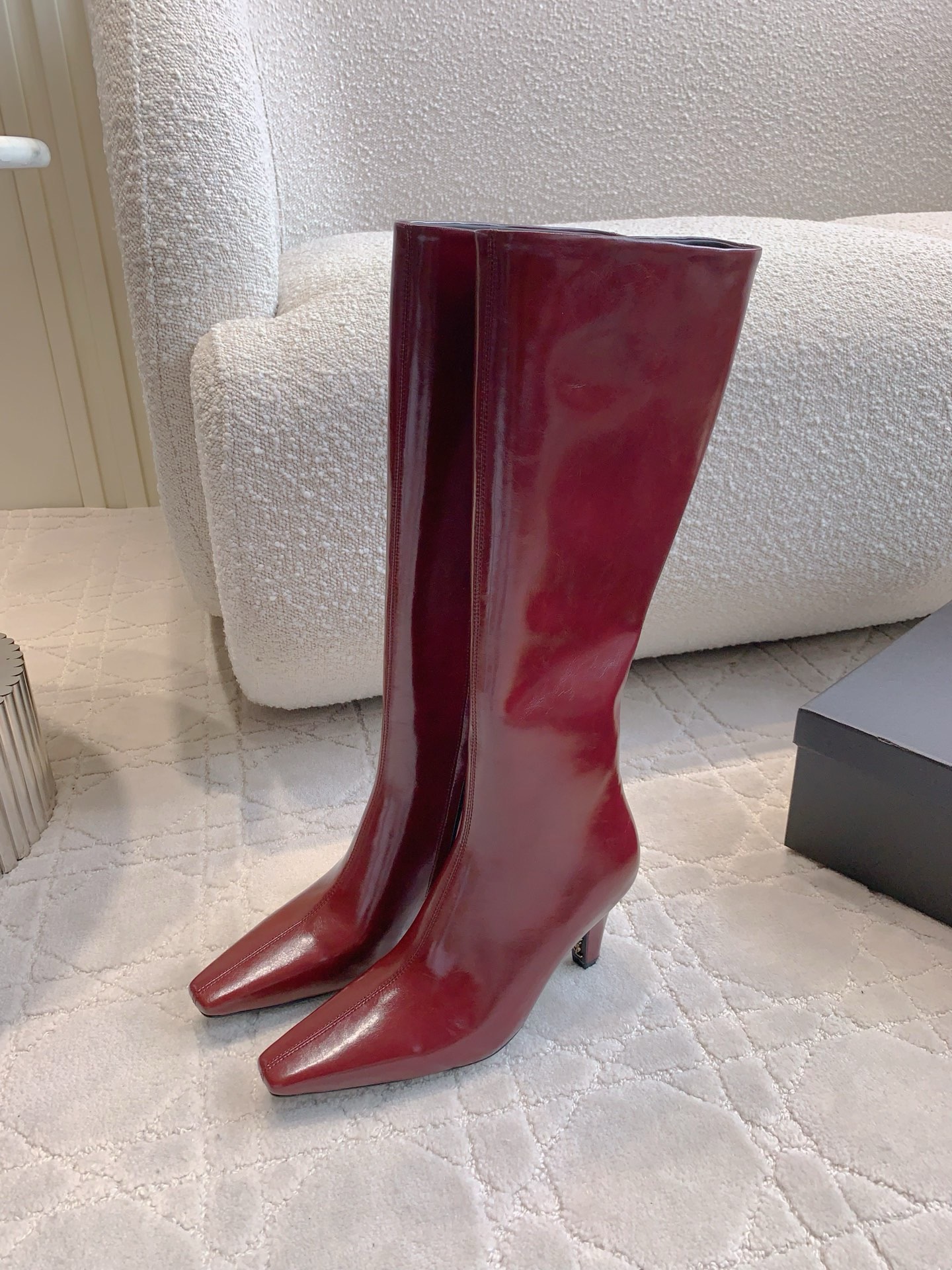 YSL 생로랑 하이힐 롱부츠 레드 5