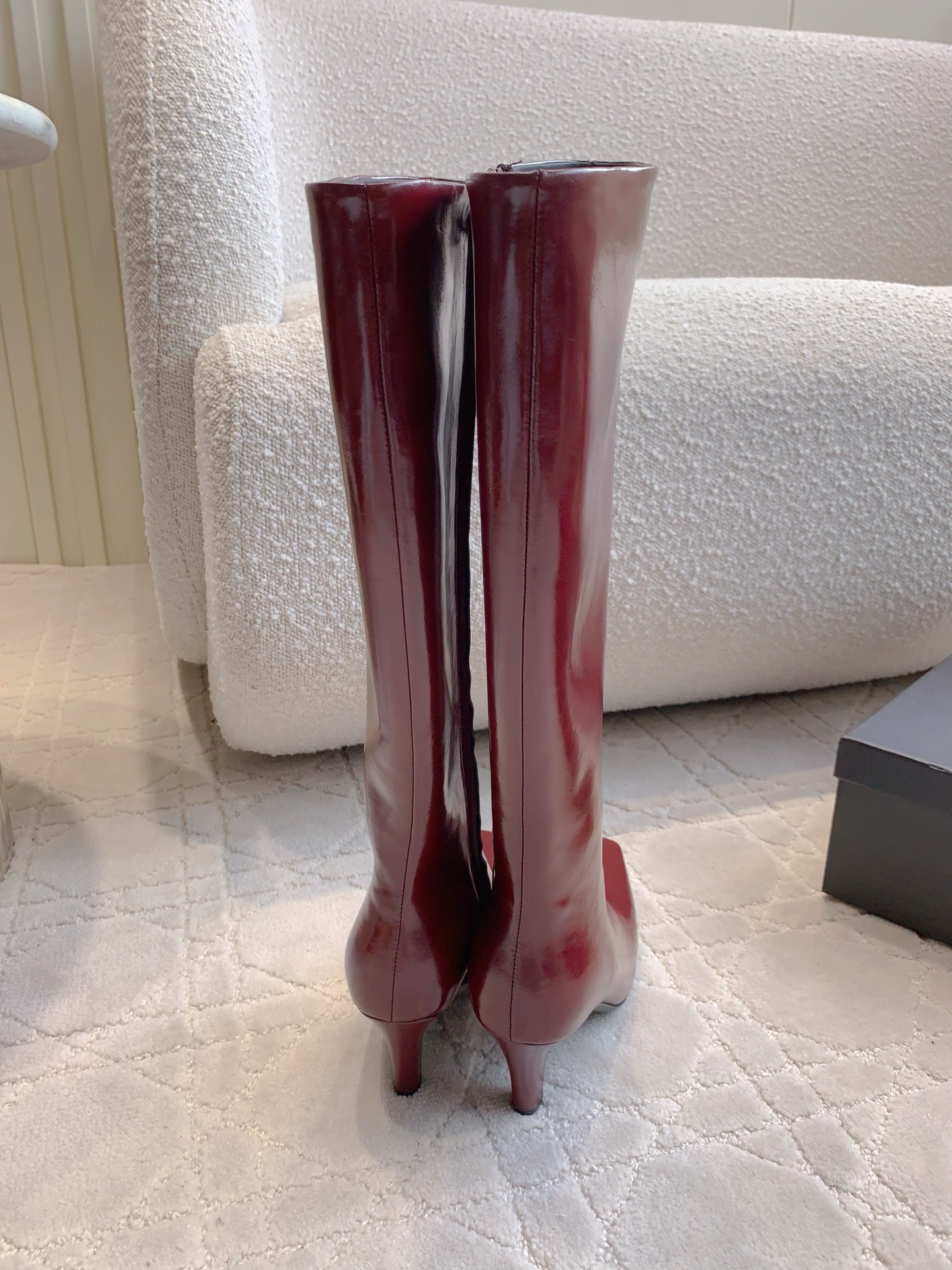 YSL 생로랑 하이힐 롱부츠 레드 6