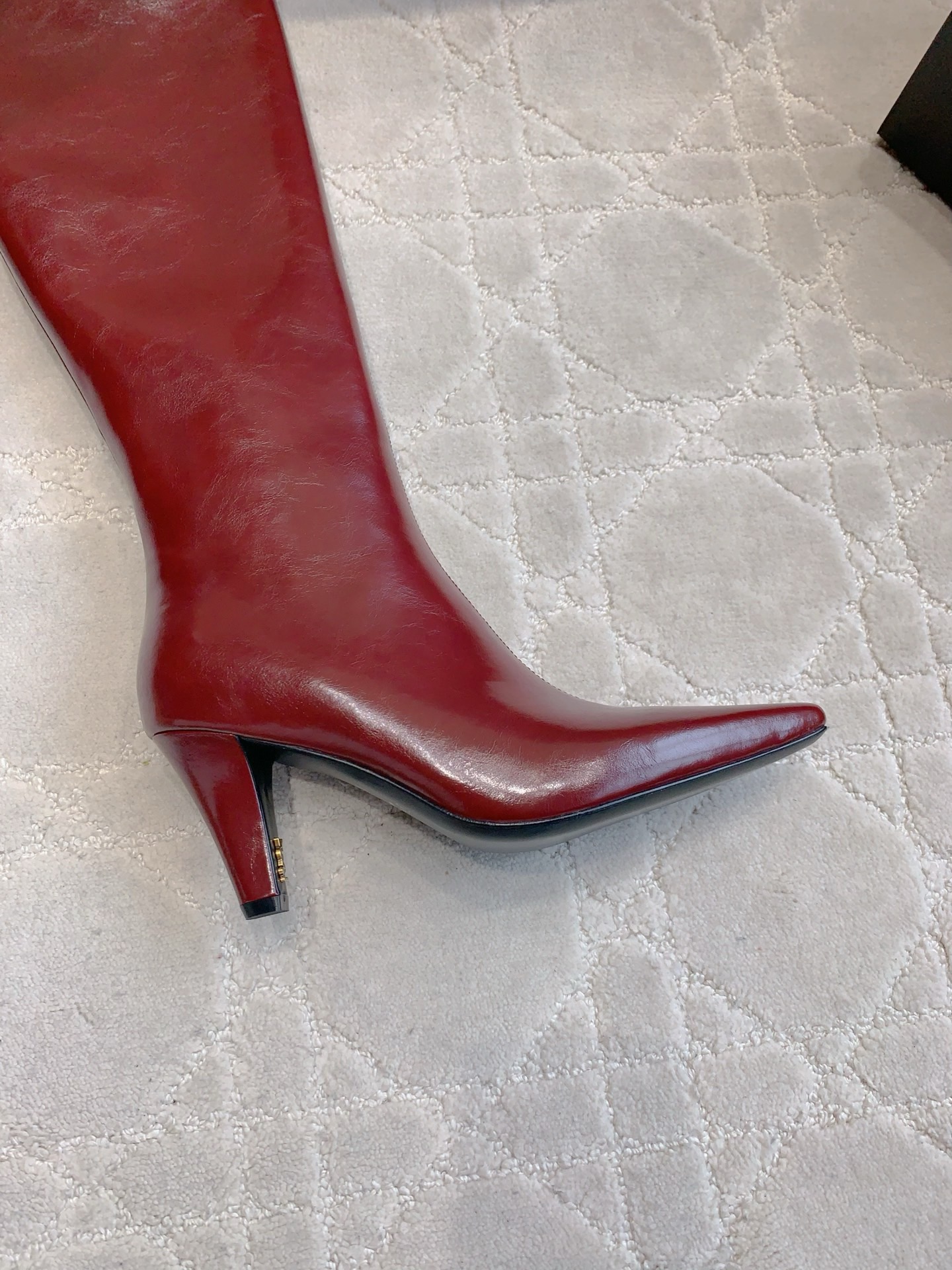 YSL 생로랑 하이힐 롱부츠 레드 8