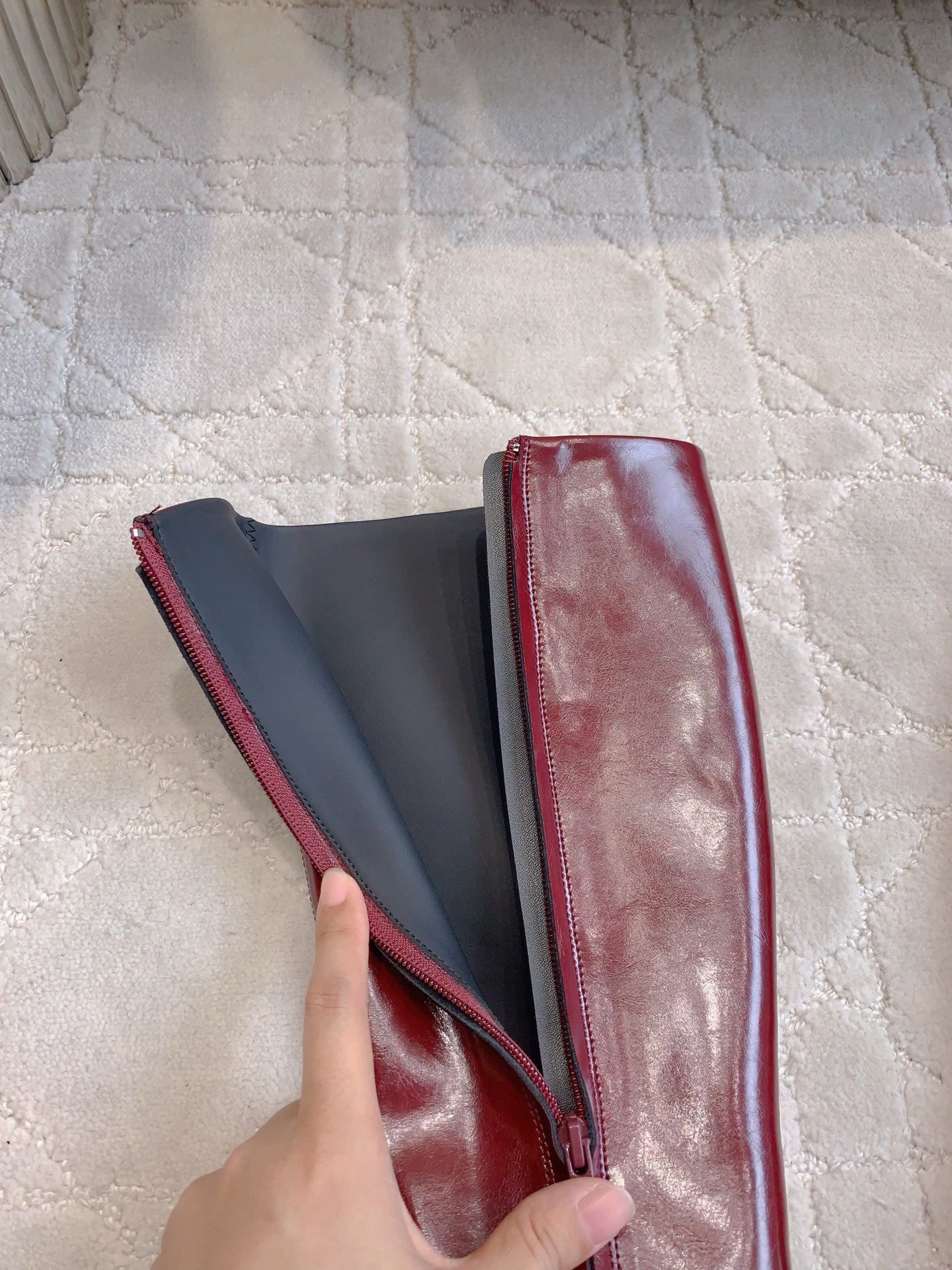 YSL 생로랑 하이힐 롱부츠 레드 10