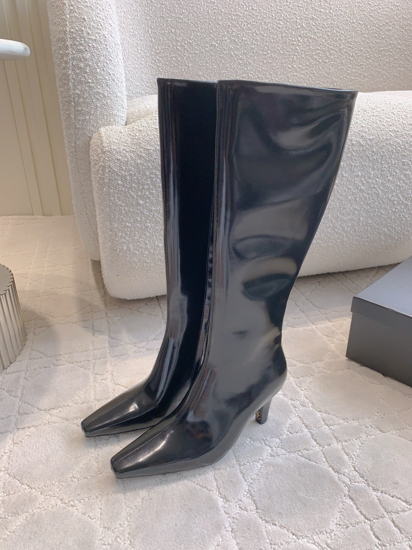 YSL 생로랑 하이힐 롱부츠 레드 5