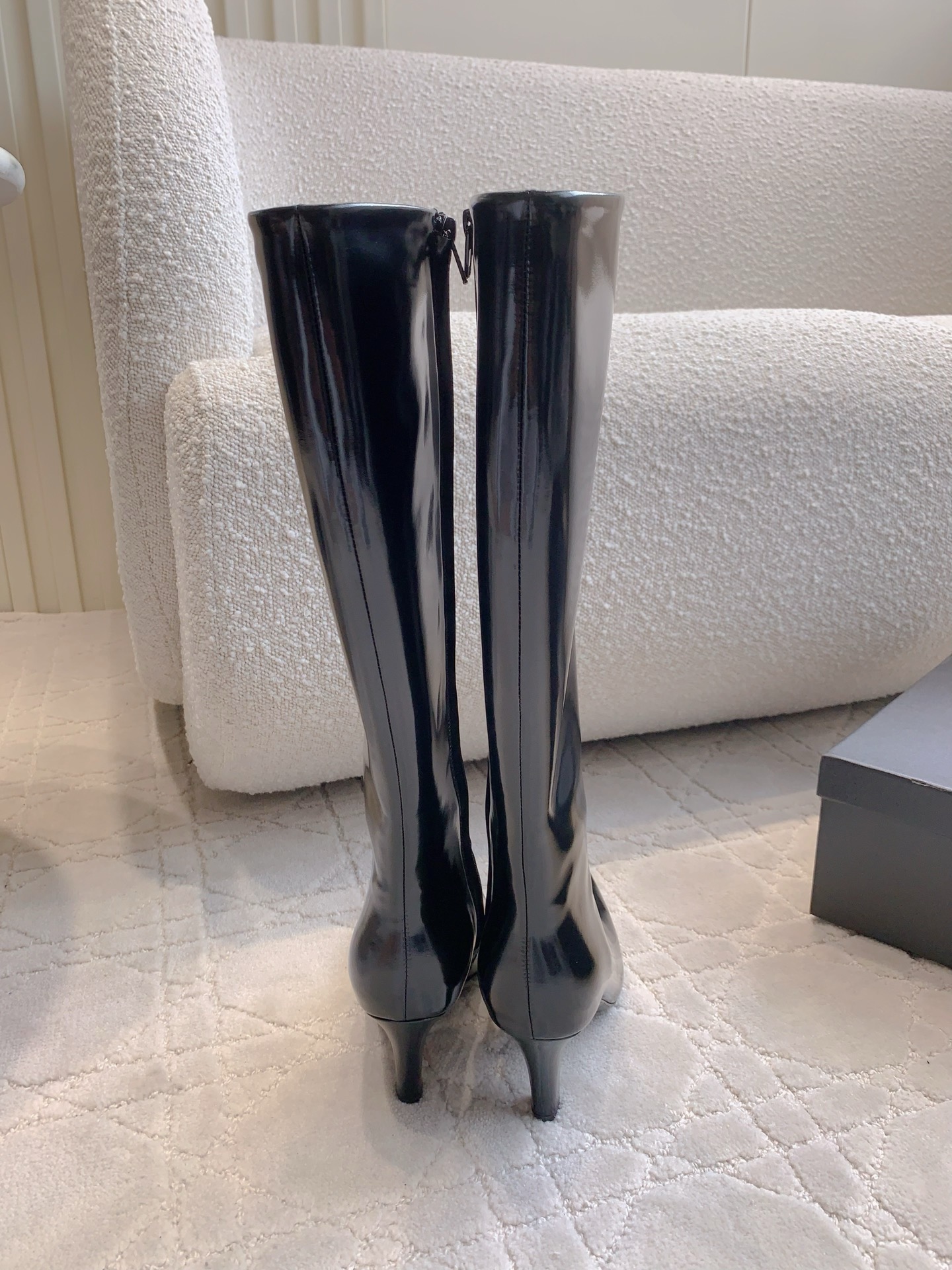 YSL 생로랑 하이힐 롱부츠 레드 6