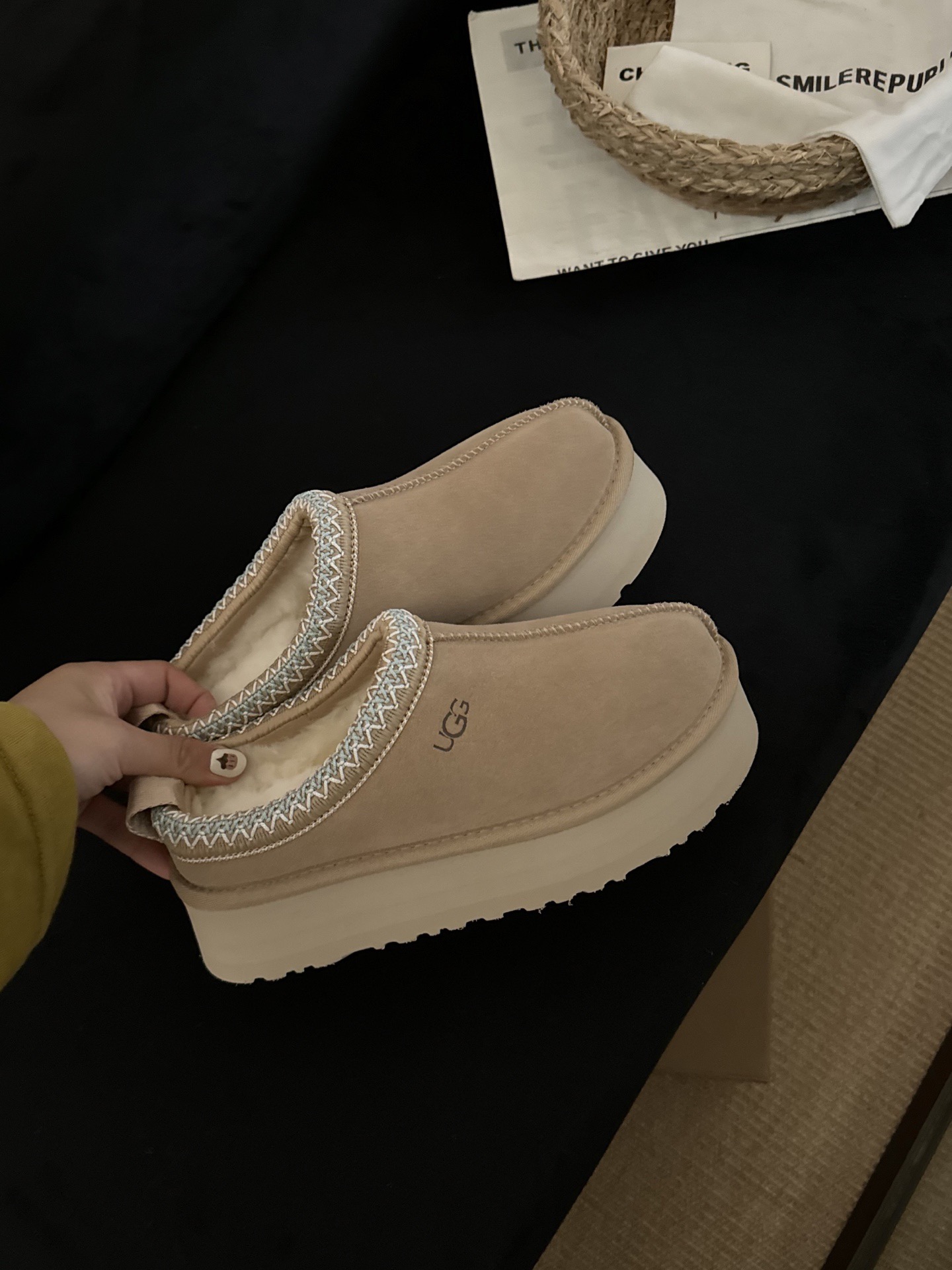 UGG 어그 양털 슬립온 베이지 3