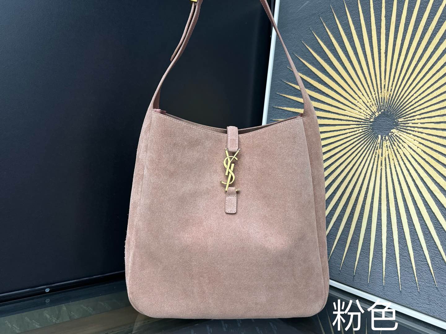 SAINT LAURENT 생로랑 LE5A7 스웨이드 라지 숄더 호보백 753837 1