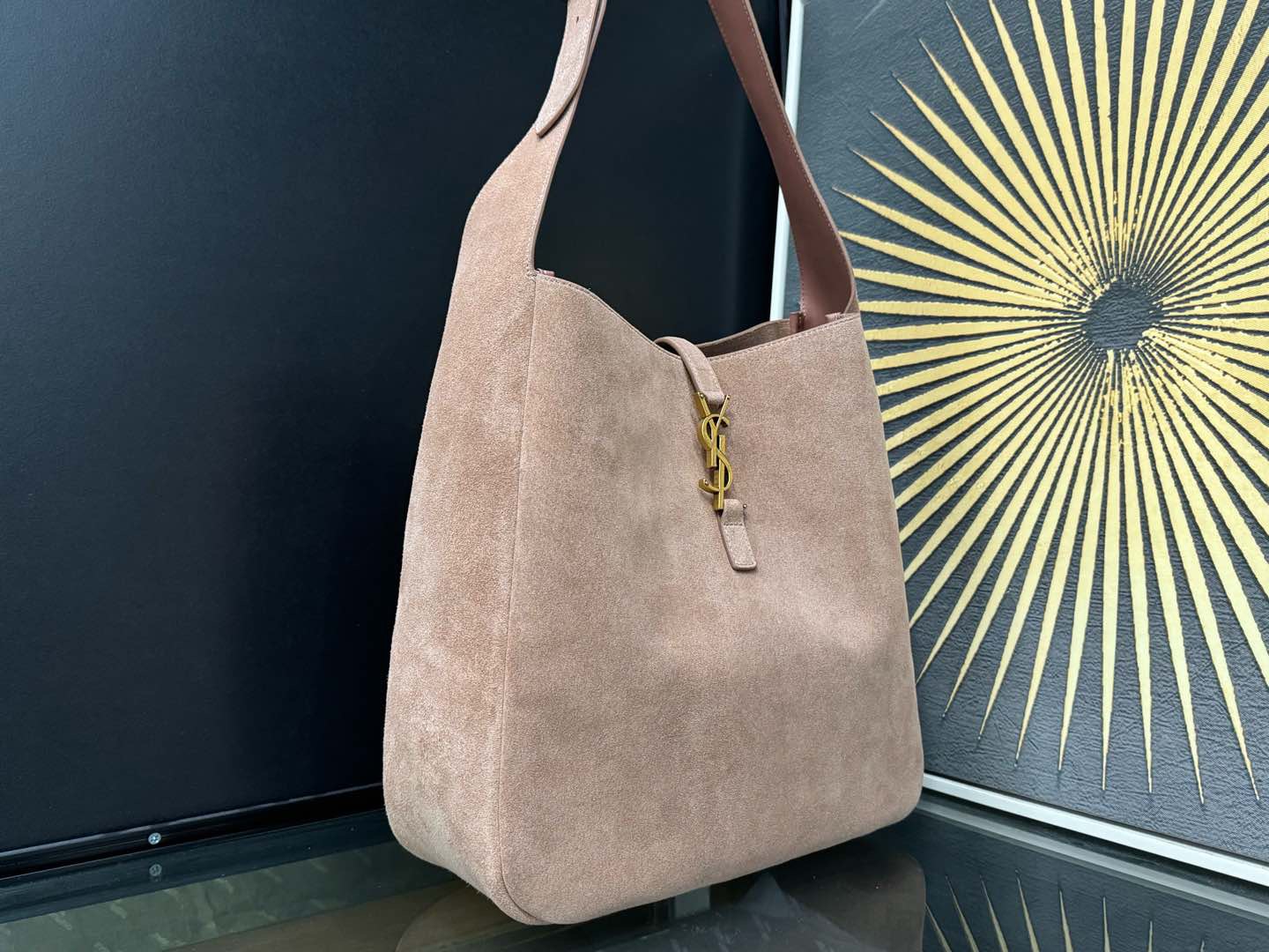 SAINT LAURENT 생로랑 LE5A7 스웨이드 라지 숄더 호보백 753837 2