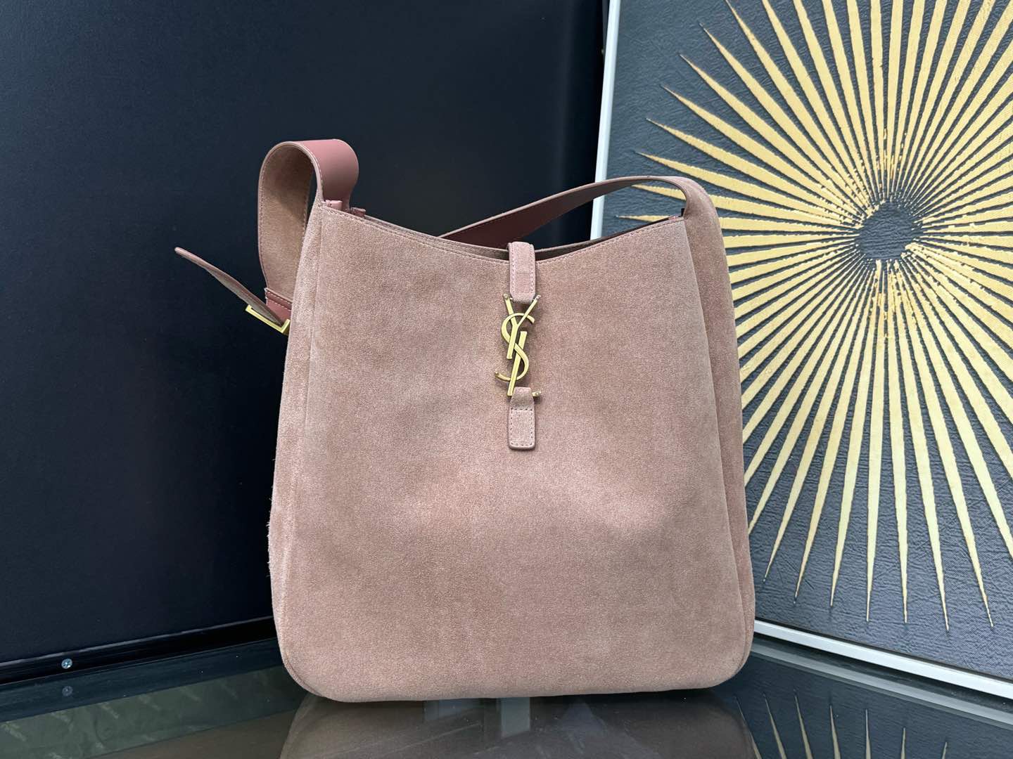 SAINT LAURENT 생로랑 LE5A7 스웨이드 라지 숄더 호보백 753837 9