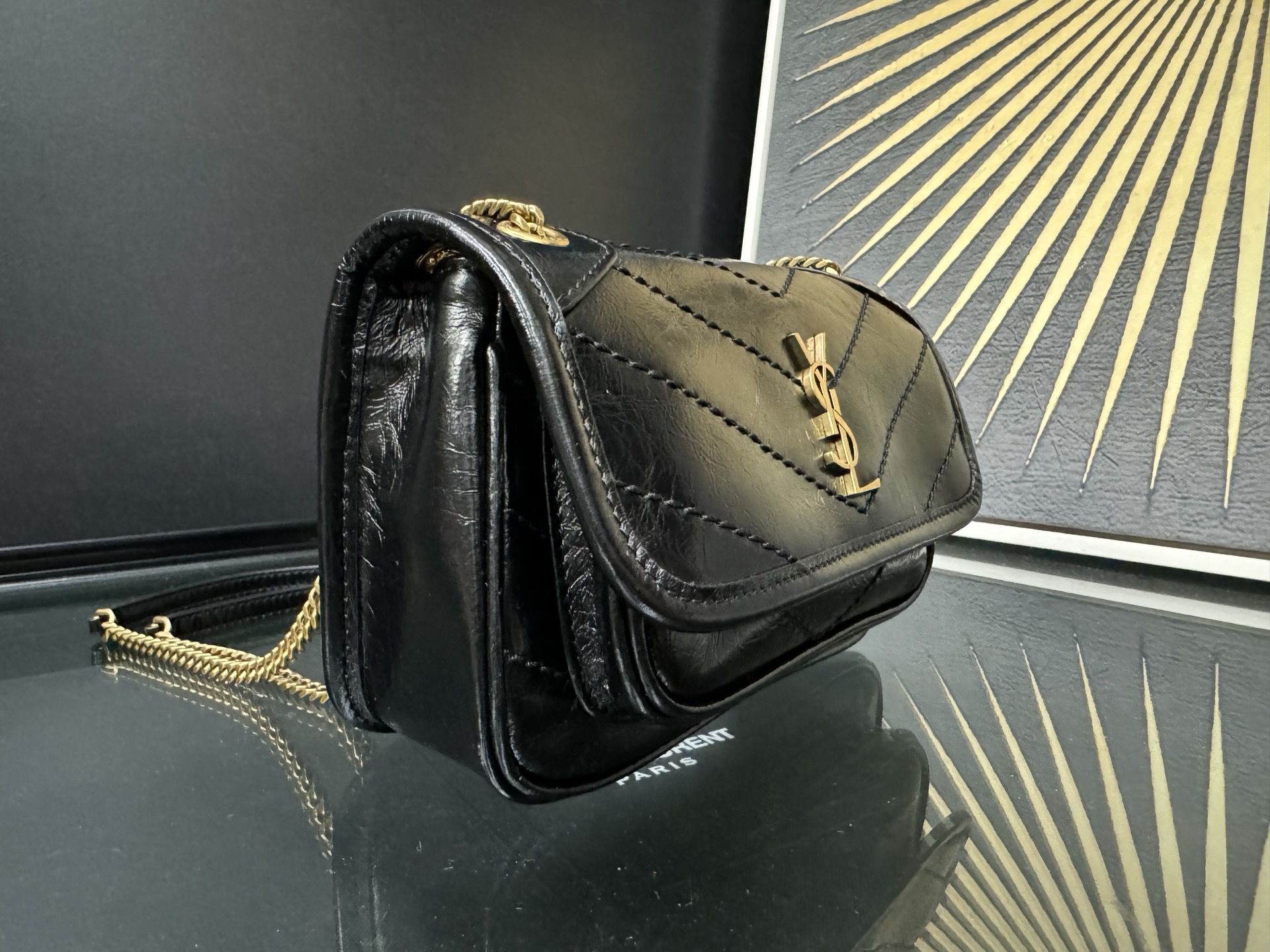 Saint Laurent Niki Mini 생로랑 니키 그레인 램스킨 미니 백 2