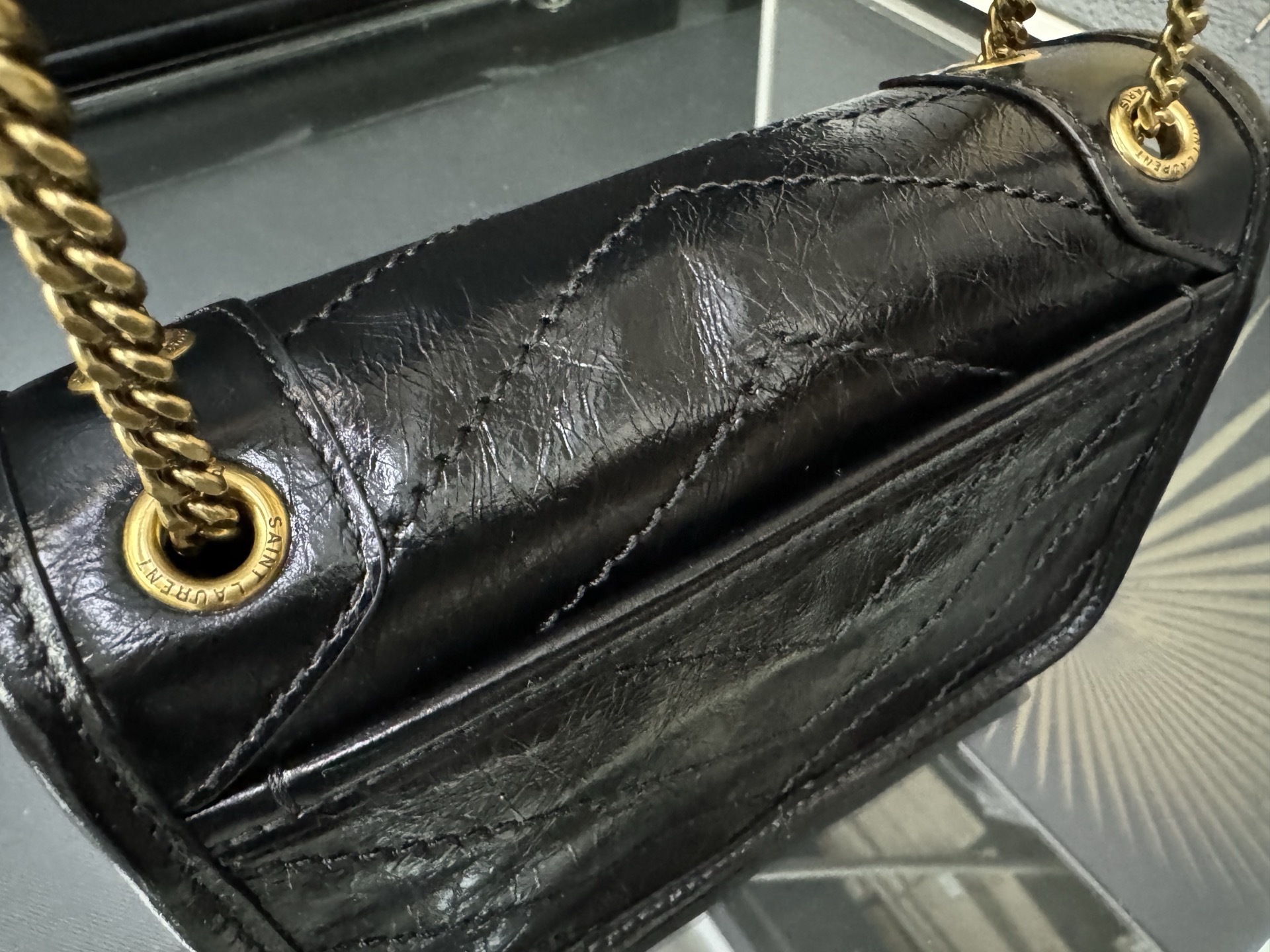 Saint Laurent Niki Mini 생로랑 니키 그레인 램스킨 미니 백 4