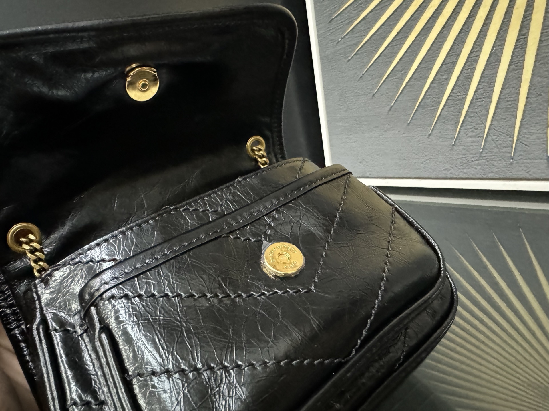 Saint Laurent Niki Mini 생로랑 니키 그레인 램스킨 미니 백 6