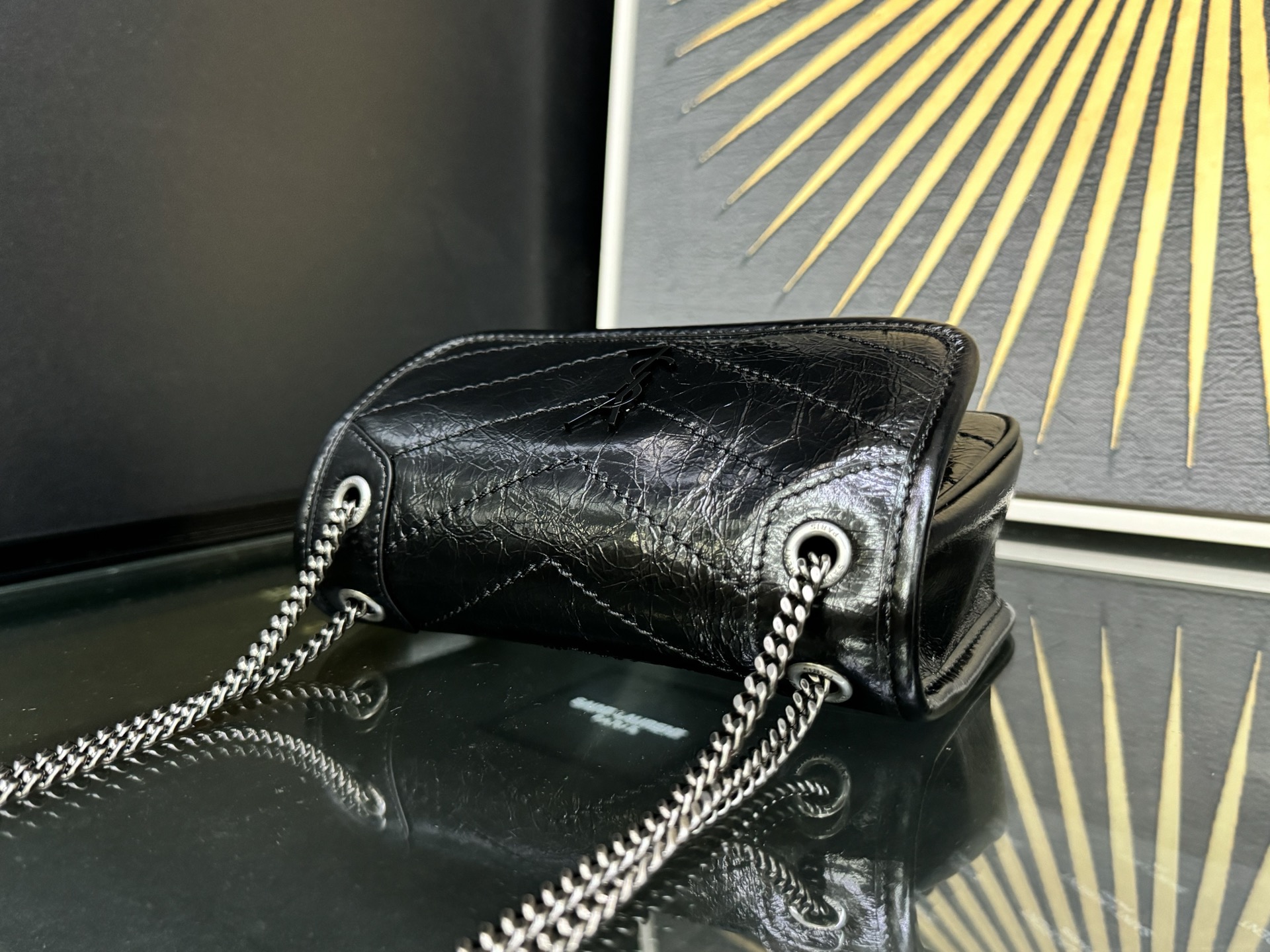 Saint Laurent Niki Mini 생로랑 니키 그레인 램스킨 미니 백 4