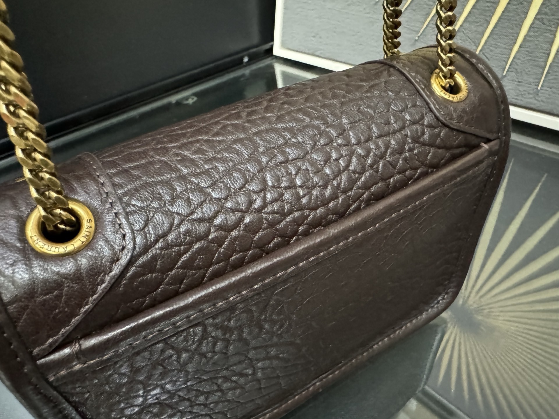 Saint Laurent Niki Mini 생로랑 니키 그레인 램스킨 미니 백 4