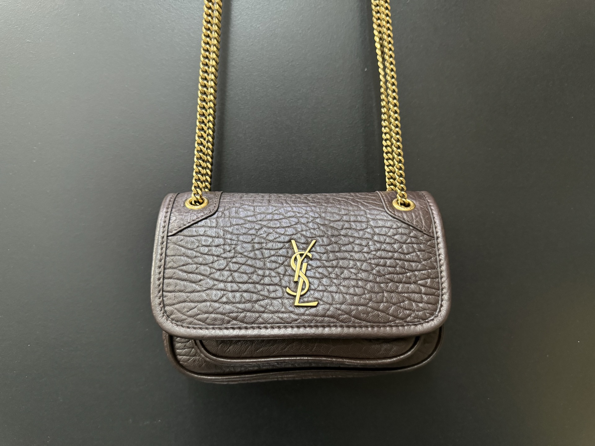 Saint Laurent Niki Mini 생로랑 니키 그레인 램스킨 미니 백 9