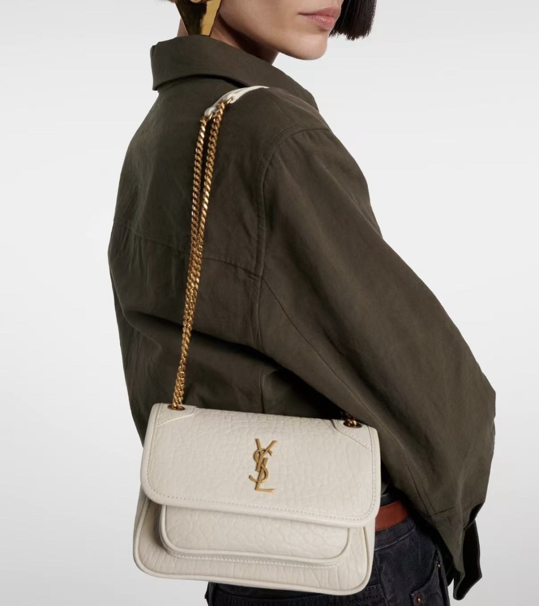 Saint Laurent Niki Mini 생로랑 니키 그레인 램스킨 미니 백 7