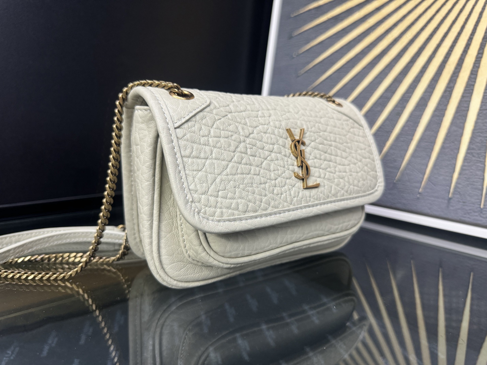 Saint Laurent Niki Mini 생로랑 니키 그레인 램스킨 미니 백 9