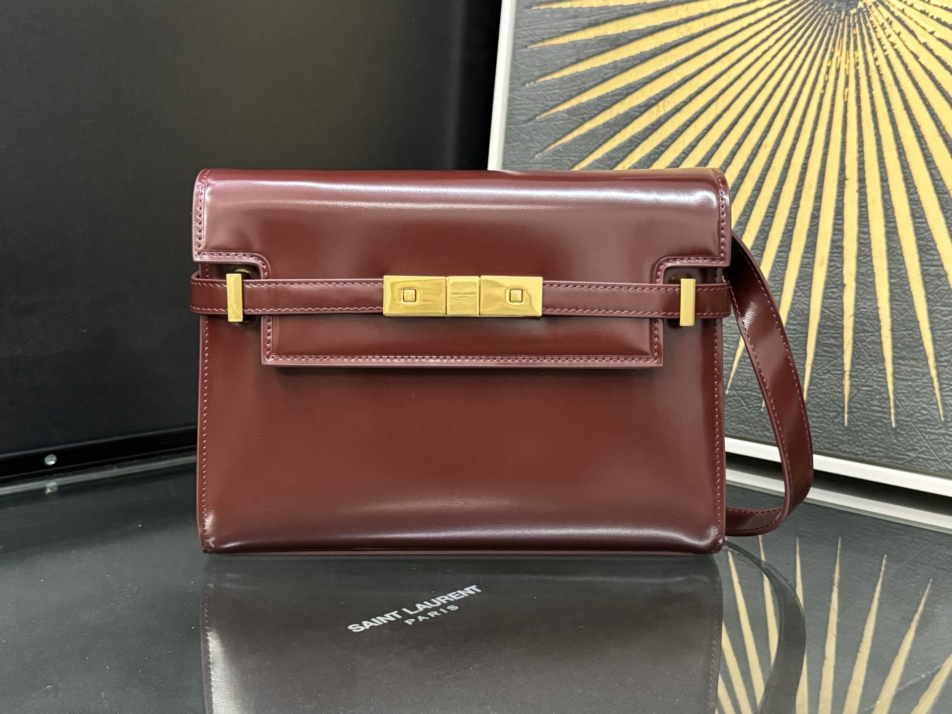 SAINT LAURENT 생로랑 맨해튼 스몰 탑핸들 백 24cm 675626 1