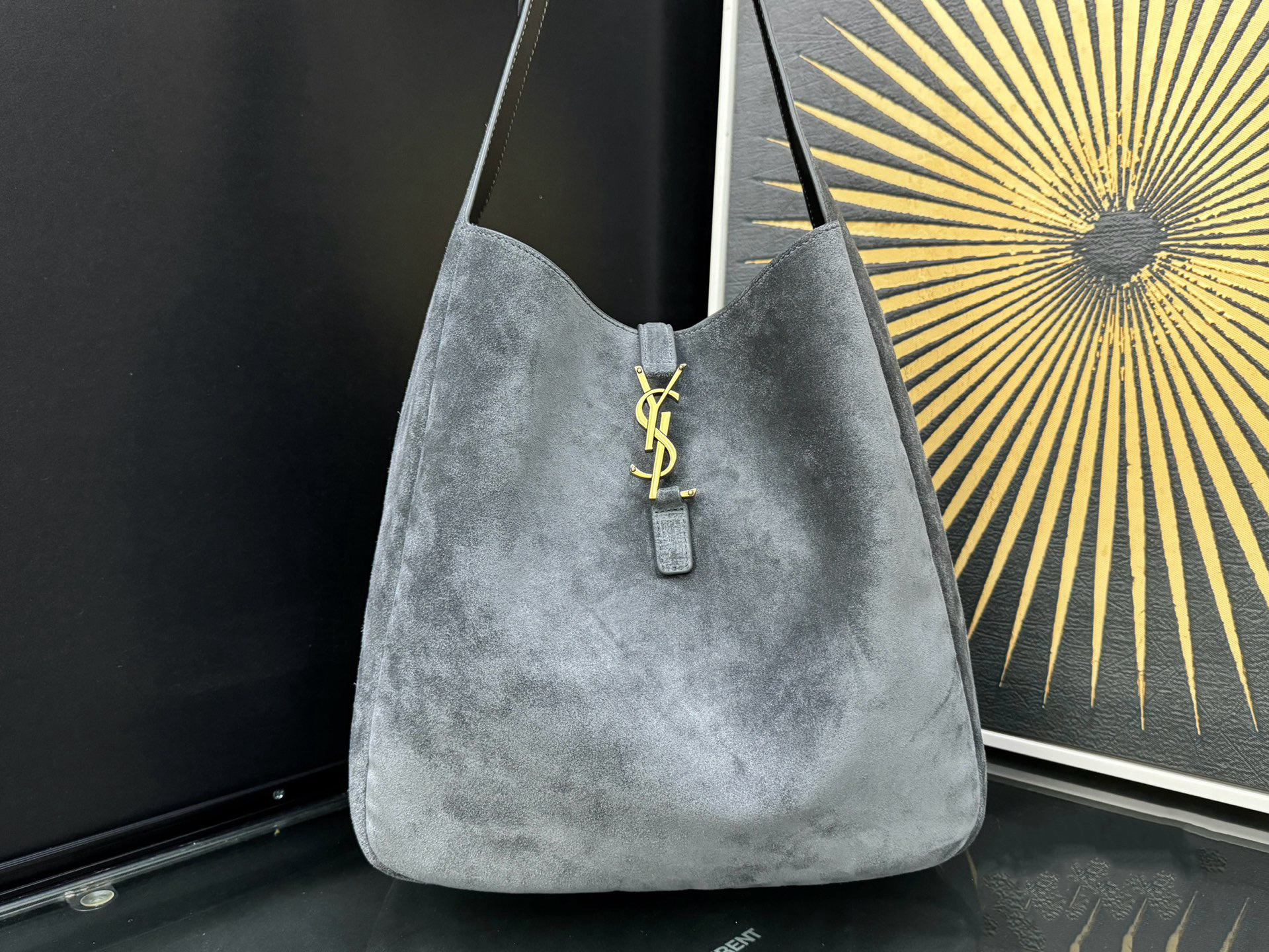 SAINT LAURENT 생로랑 르 5아7 라지 스웨이드 호보백 753837 1