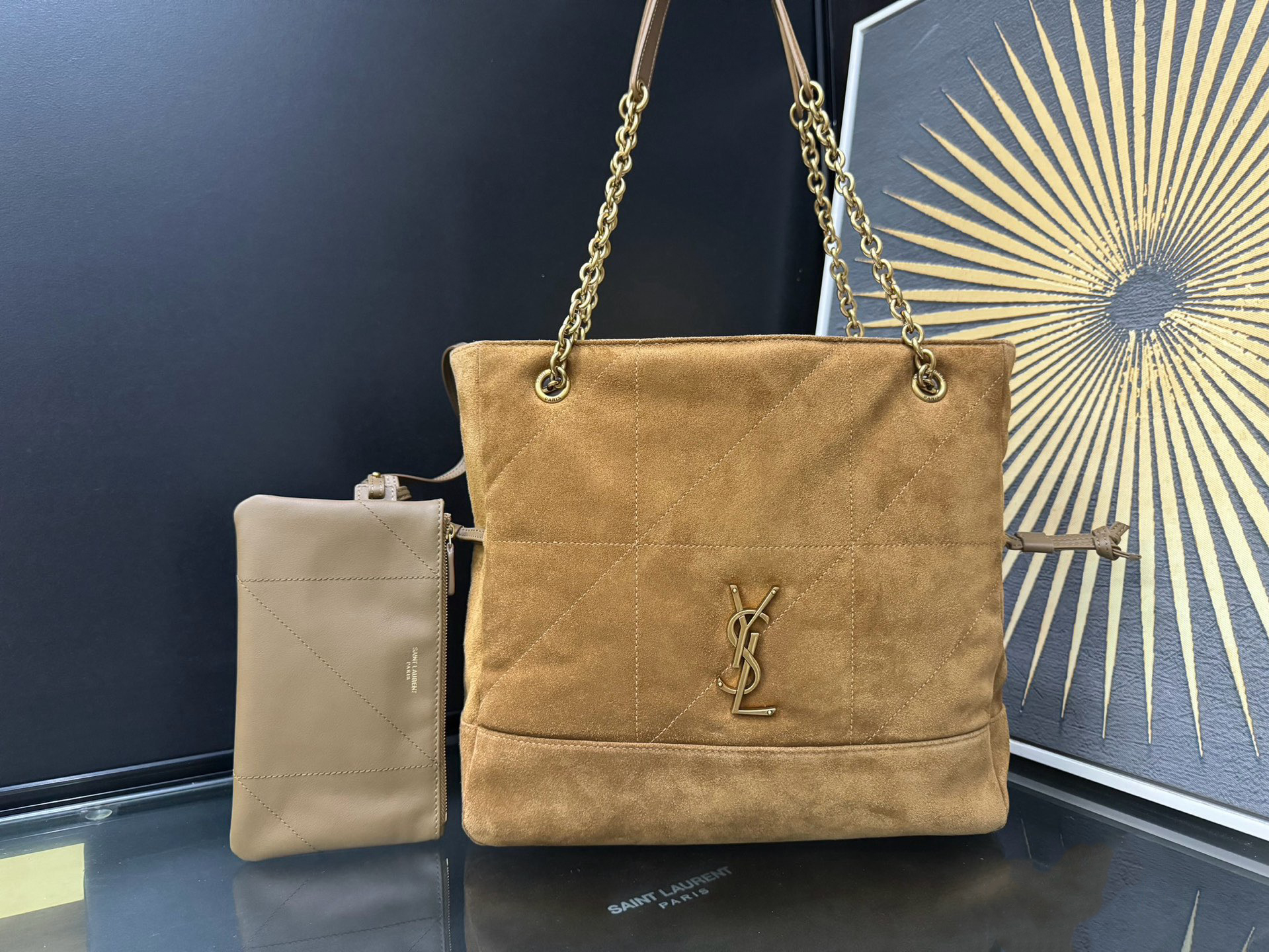 Saint Laurent 생로랑 제이미 4.3 라지 포숑 스웨이드 버킷백 833948 1