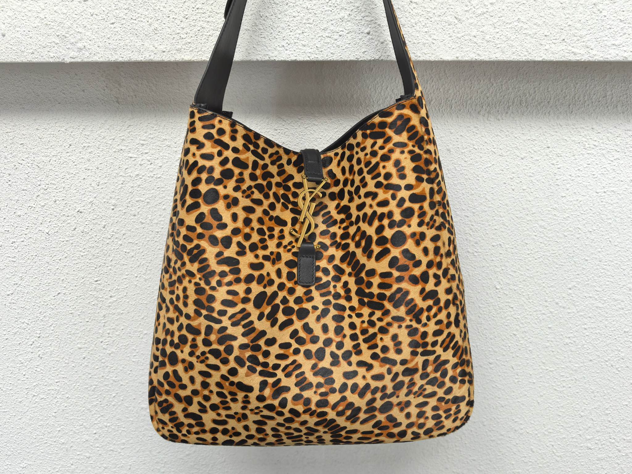 Saint Laurent 생로랑 르 5아7 라지 레오파드 헤어카프 호보백 9