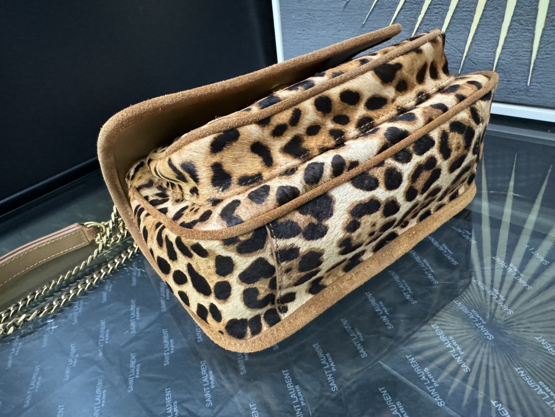 SAINT LAURENT 생로랑 니키 미디엄 레오파드 헤어카프 체인백 8