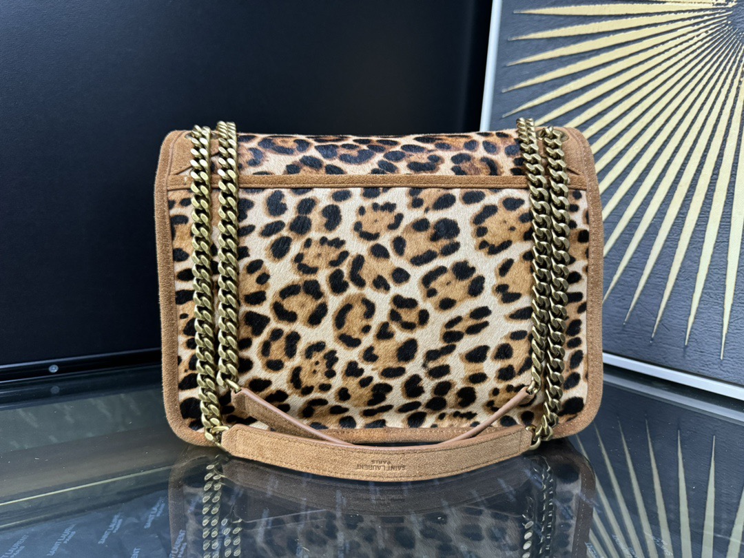 SAINT LAURENT 생로랑 니키 라지 레오파드 헤어카프 체인백 633151 3