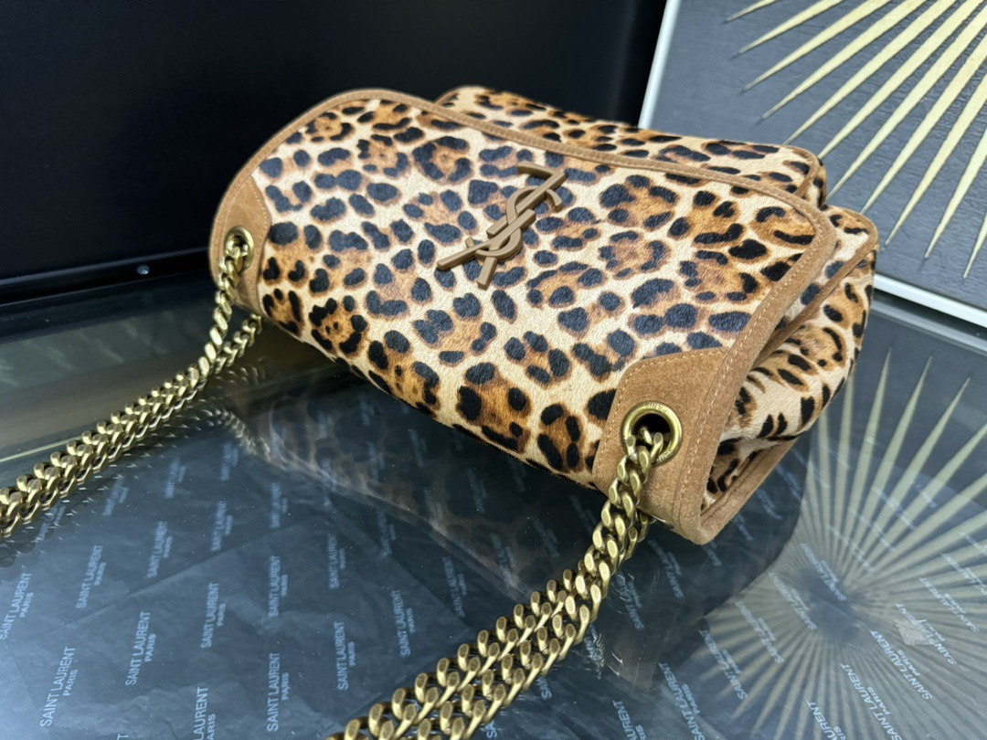 SAINT LAURENT 생로랑 니키 라지 레오파드 헤어카프 체인백 633151 5