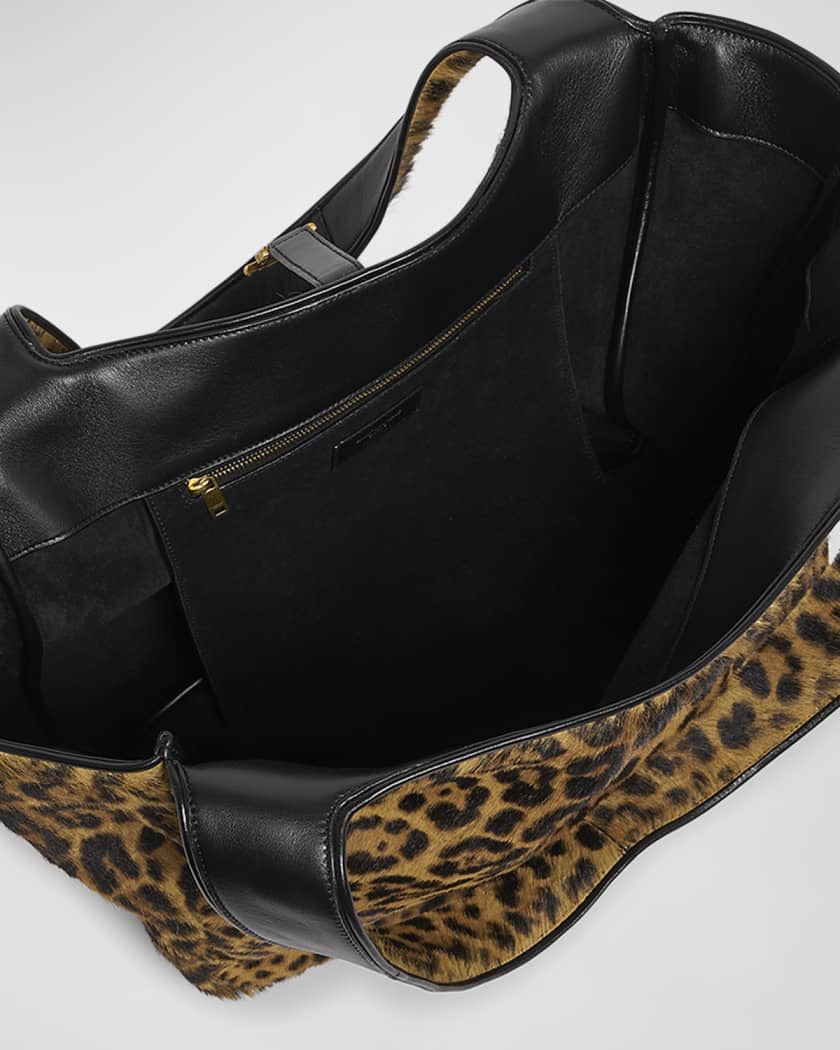 SAINT LAURENT 생로랑 베아 레오파드 헤어카프 쇼핑 토트 호보백 763435 9