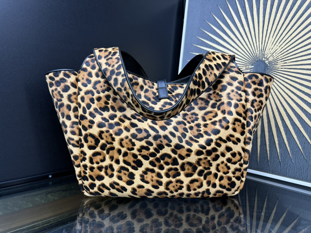 SAINT LAURENT 생로랑 베아 레오파드 헤어카프 쇼핑 토트 호보백 763435 13