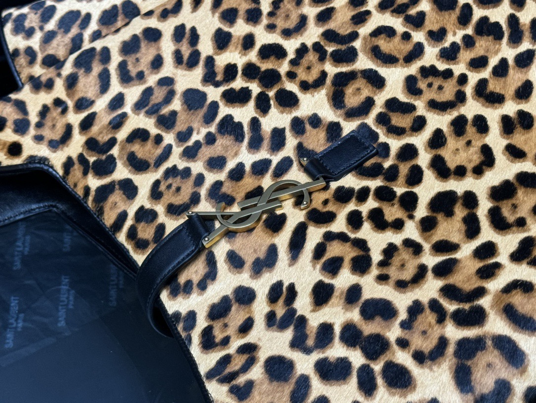 SAINT LAURENT 생로랑 베아 레오파드 헤어카프 쇼핑 토트 호보백 763435 15