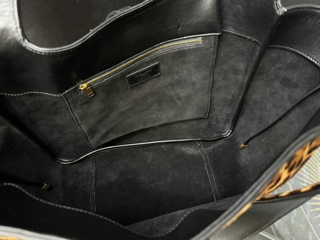 SAINT LAURENT 생로랑 베아 레오파드 헤어카프 쇼핑 토트 호보백 763435 16