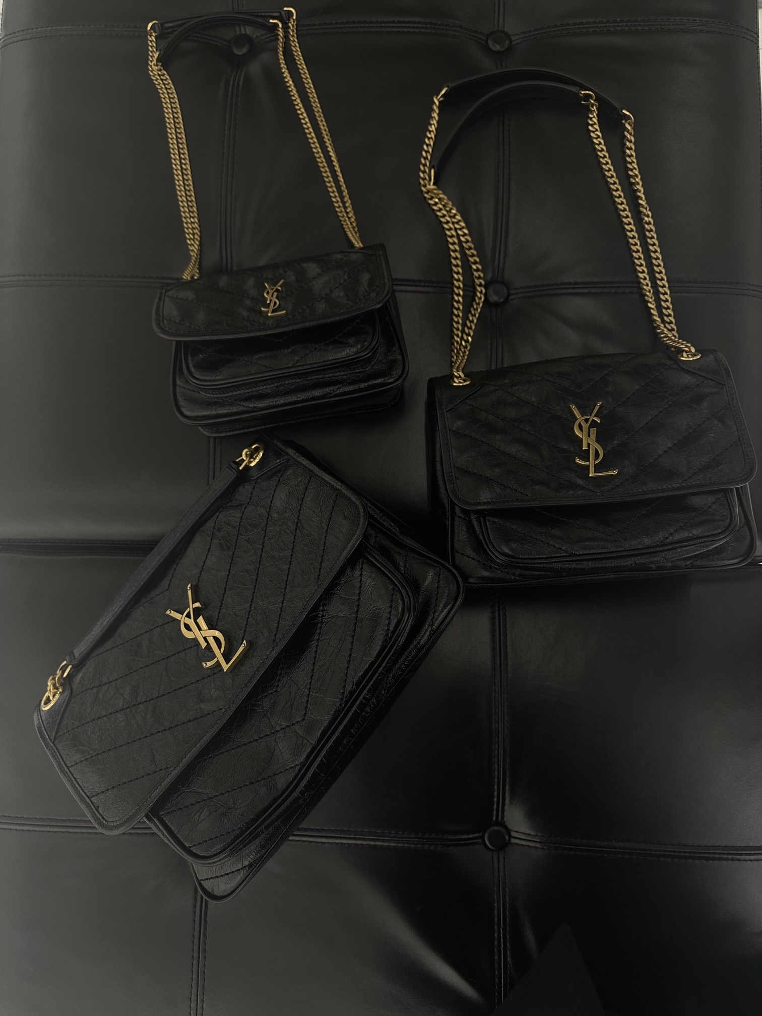 SAINT LAURENT 생로랑 니키 미디엄 크링클 빈티지 레더 숄더백 4