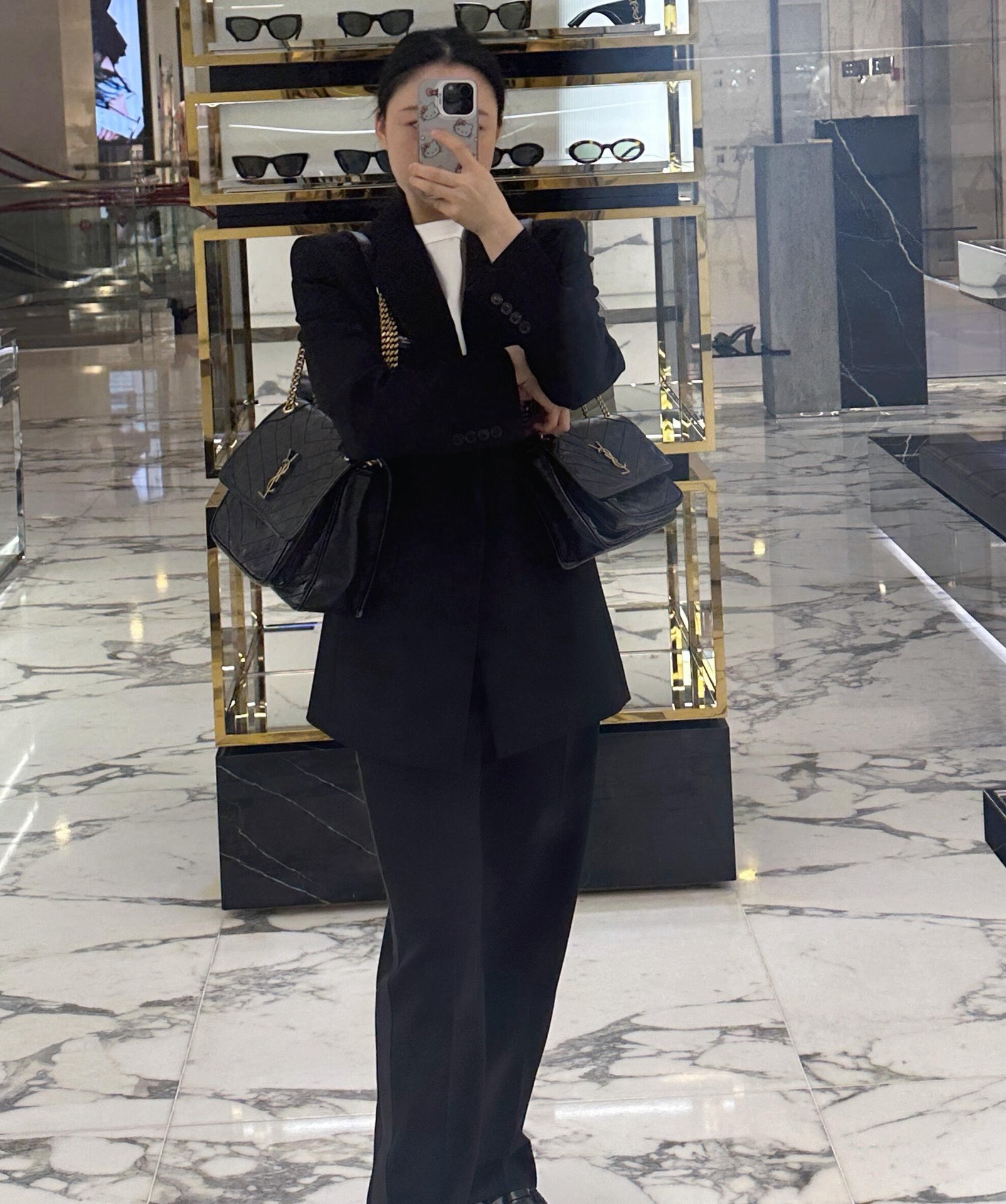 SAINT LAURENT 생로랑 니키 미디엄 크링클 빈티지 레더 숄더백 7