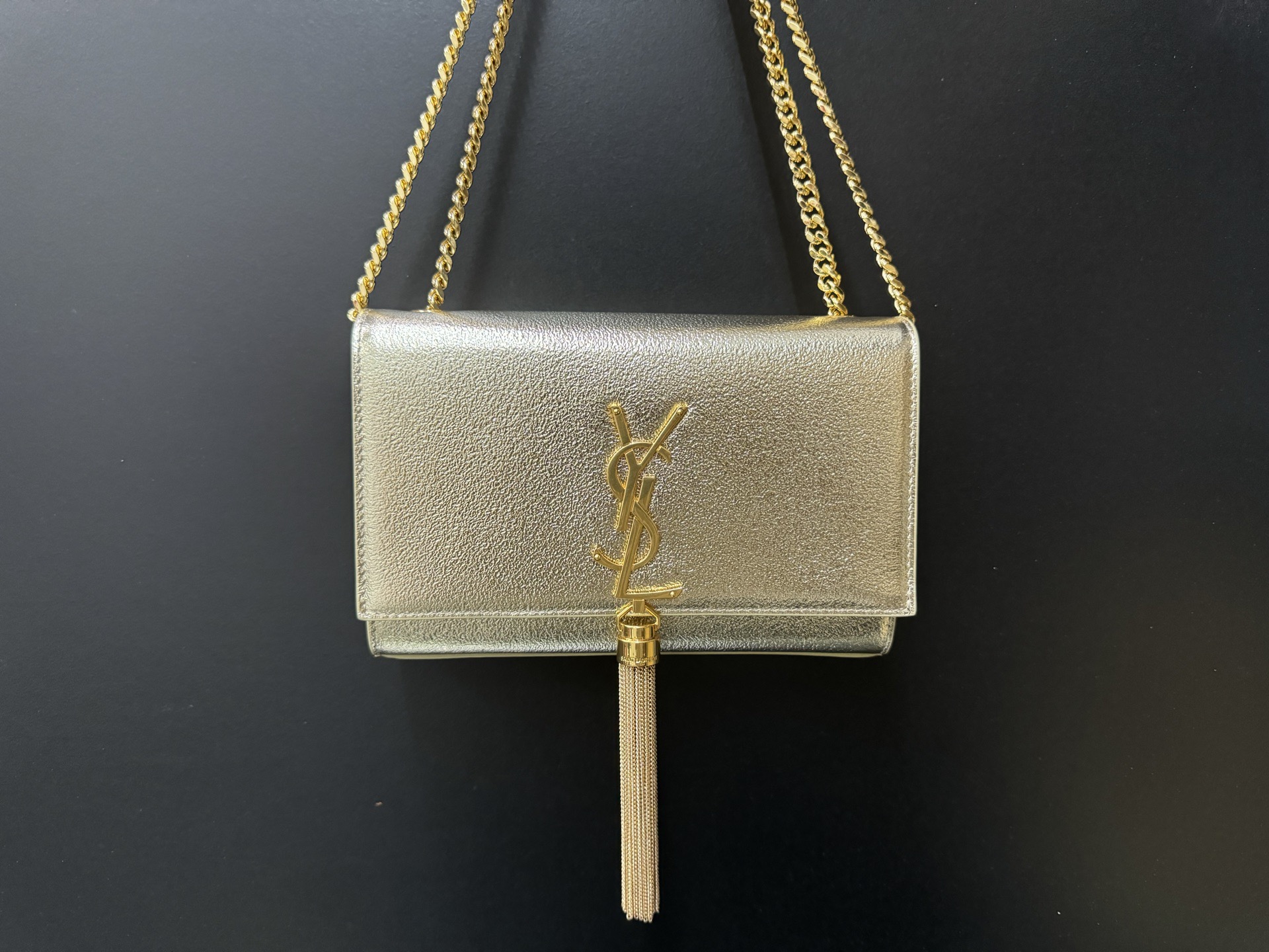 Saint Laurent Kate 20 Chain Bag 생로랑 케이트 20 체인백 메탈릭 가죽 10