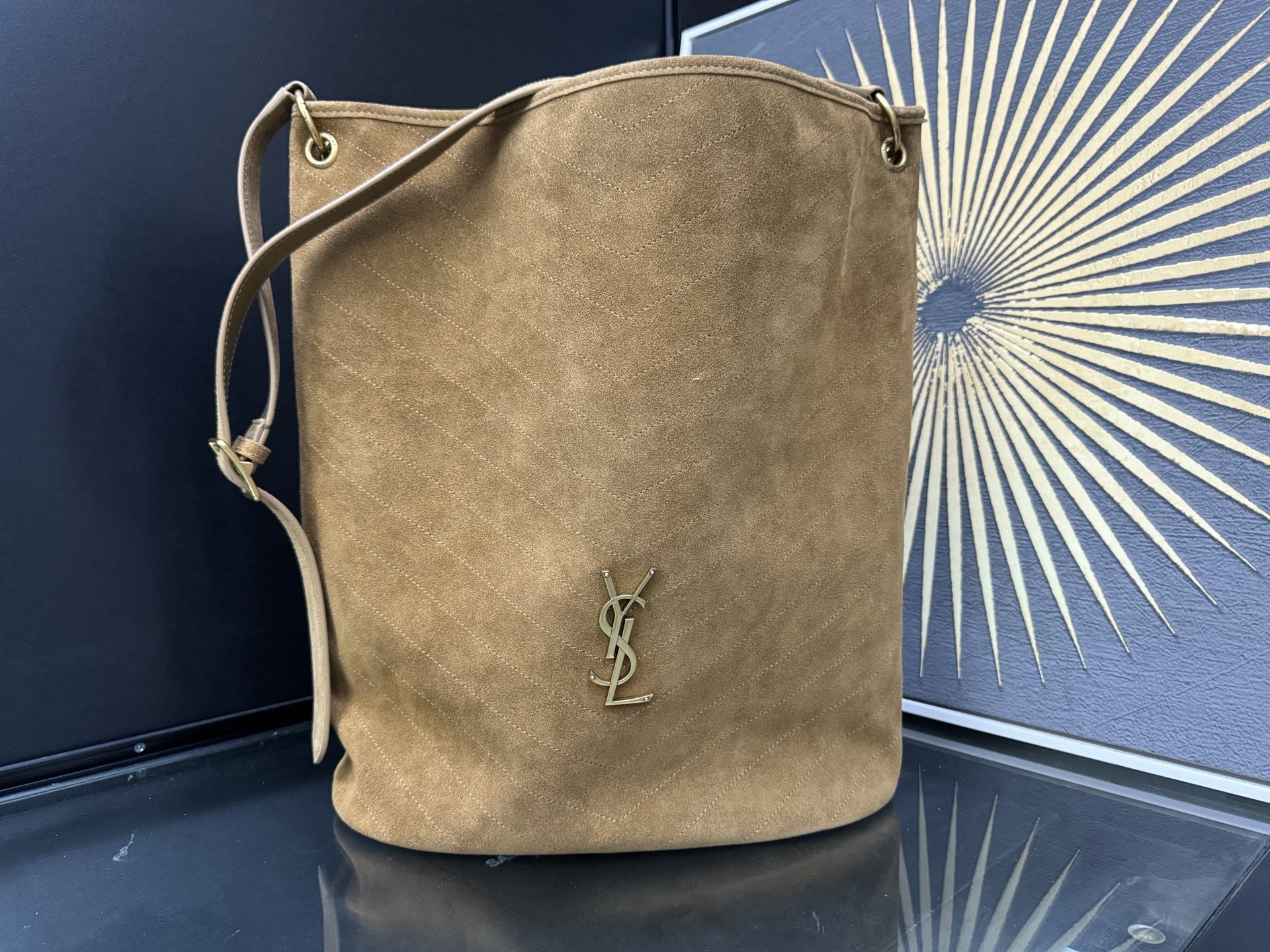 Saint Laurent Niki 생로랑 니키 스웨이드 버킷백 844346 38cm 13