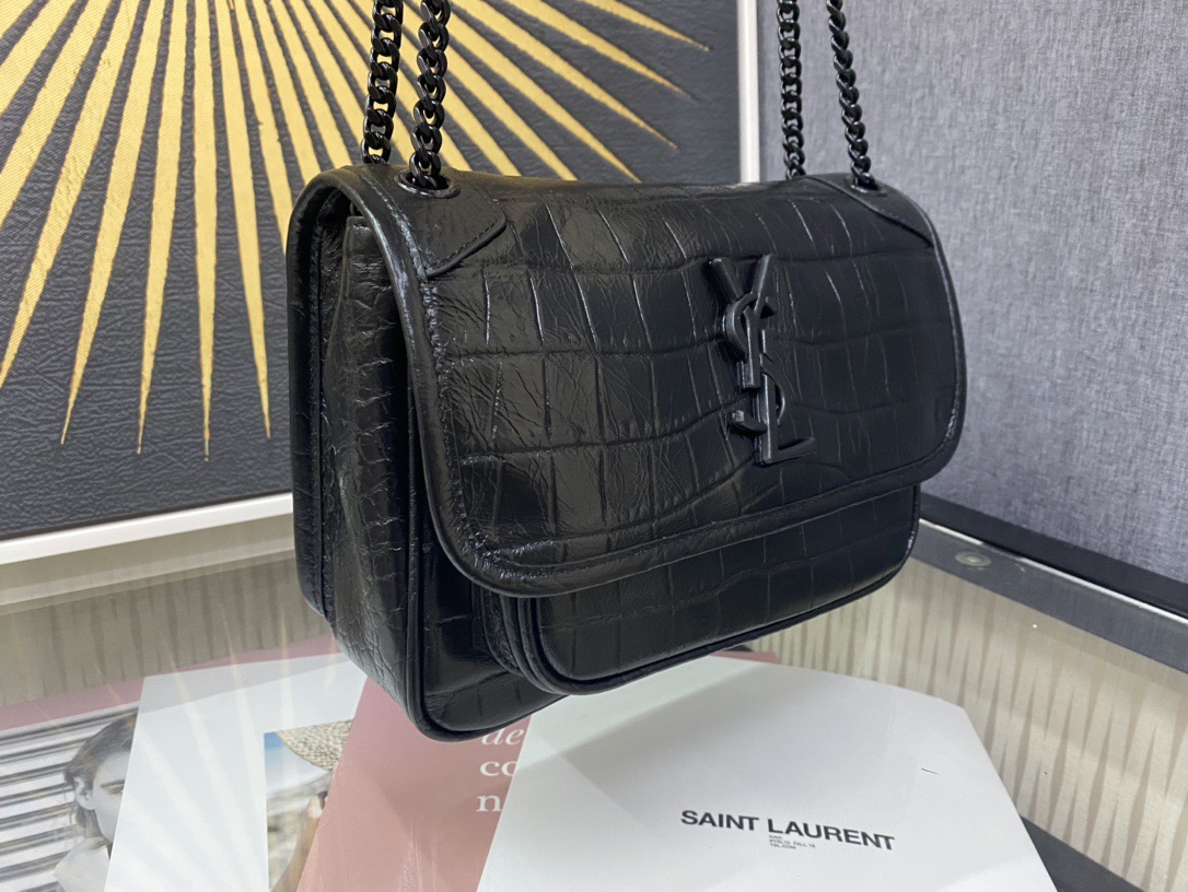 Saint Laurent Niki Medium 생로랑 니키 미디엄 크로커다일 엠보스드 백 6