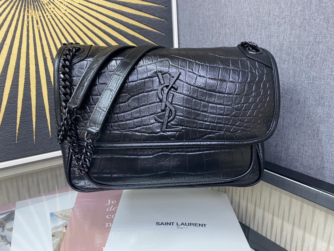 Saint Laurent Niki Large 생로랑 니키 라지 크로커다일 엠보스드 백 498894 28cm 1