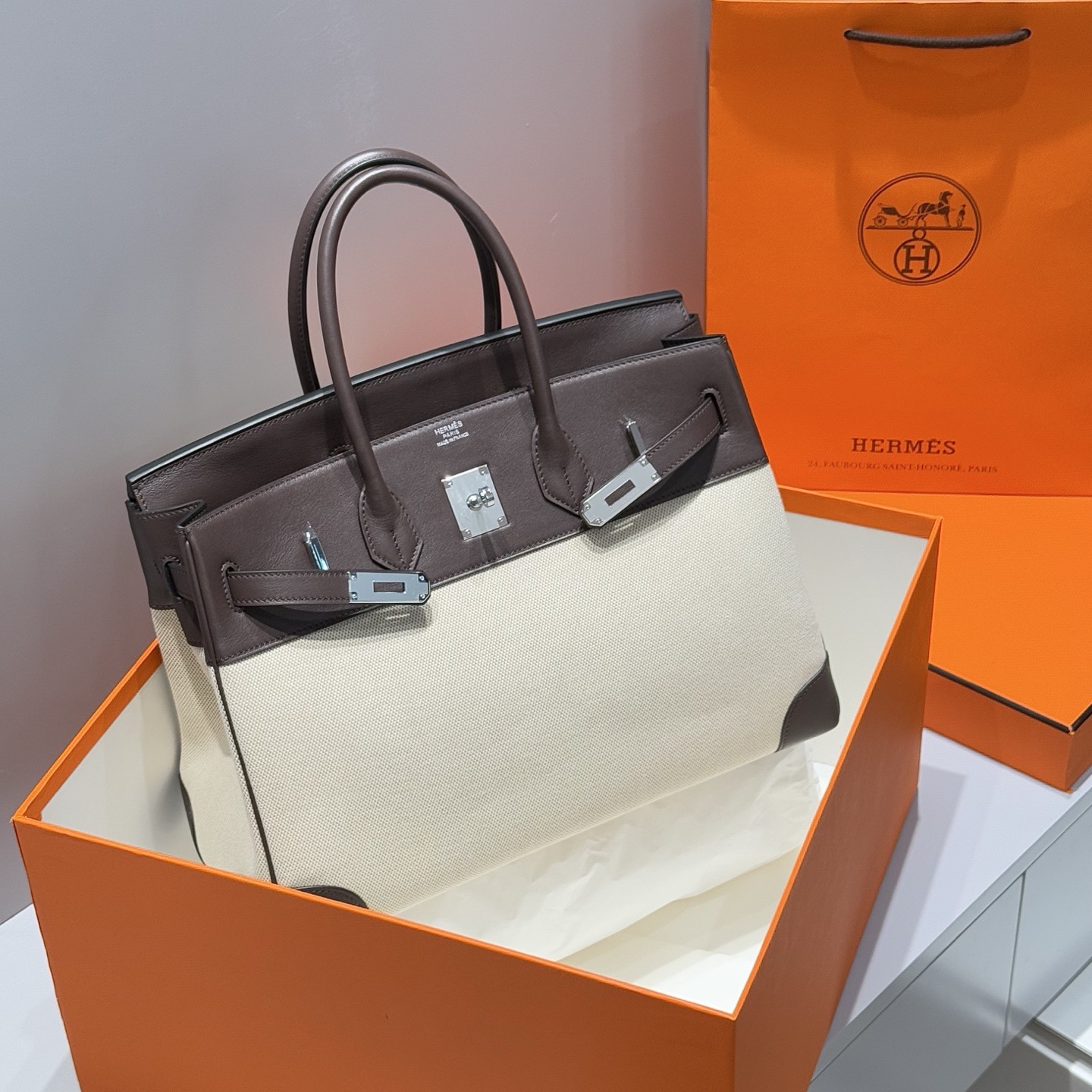Hermès Birkin 35 에르메스 버킨 35 토일 캔버스 & 스위프트 가죽 15