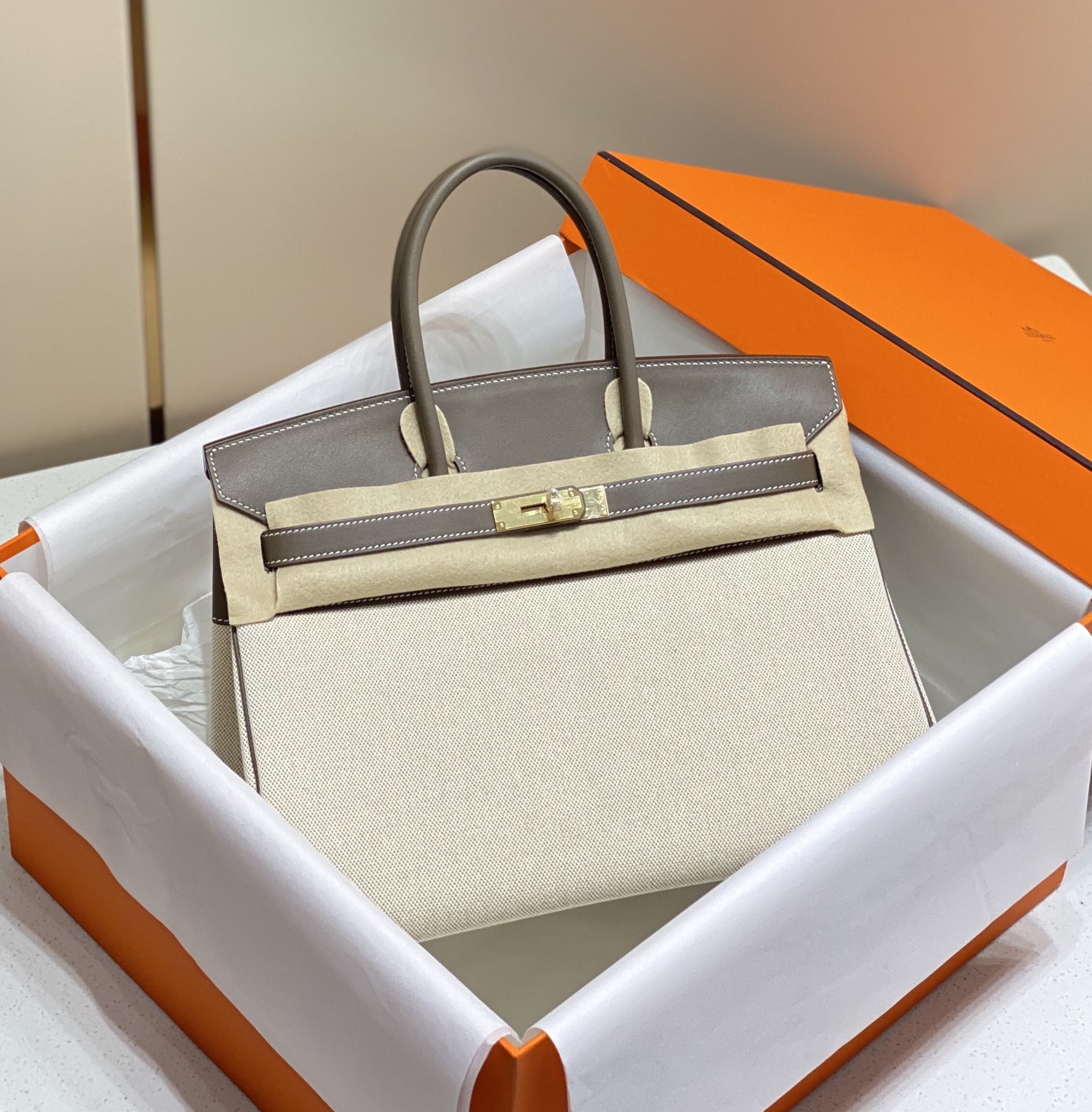 Hermès Birkin 35 에르메스 버킨 35 토일 캔버스 & 스위프트 가죽 9
