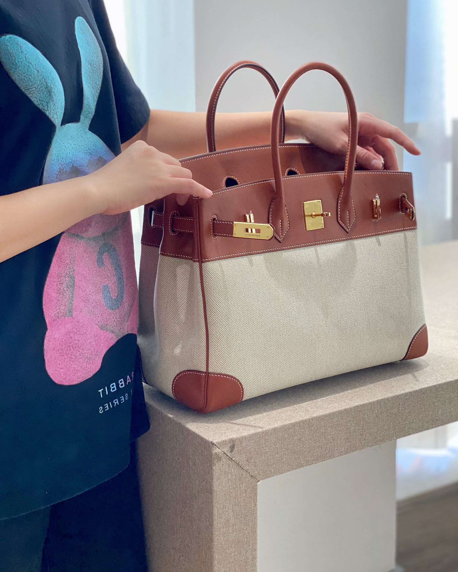Hermès Birkin 35 에르메스 버킨 35 토일 캔버스 & 스위프트 가죽 1