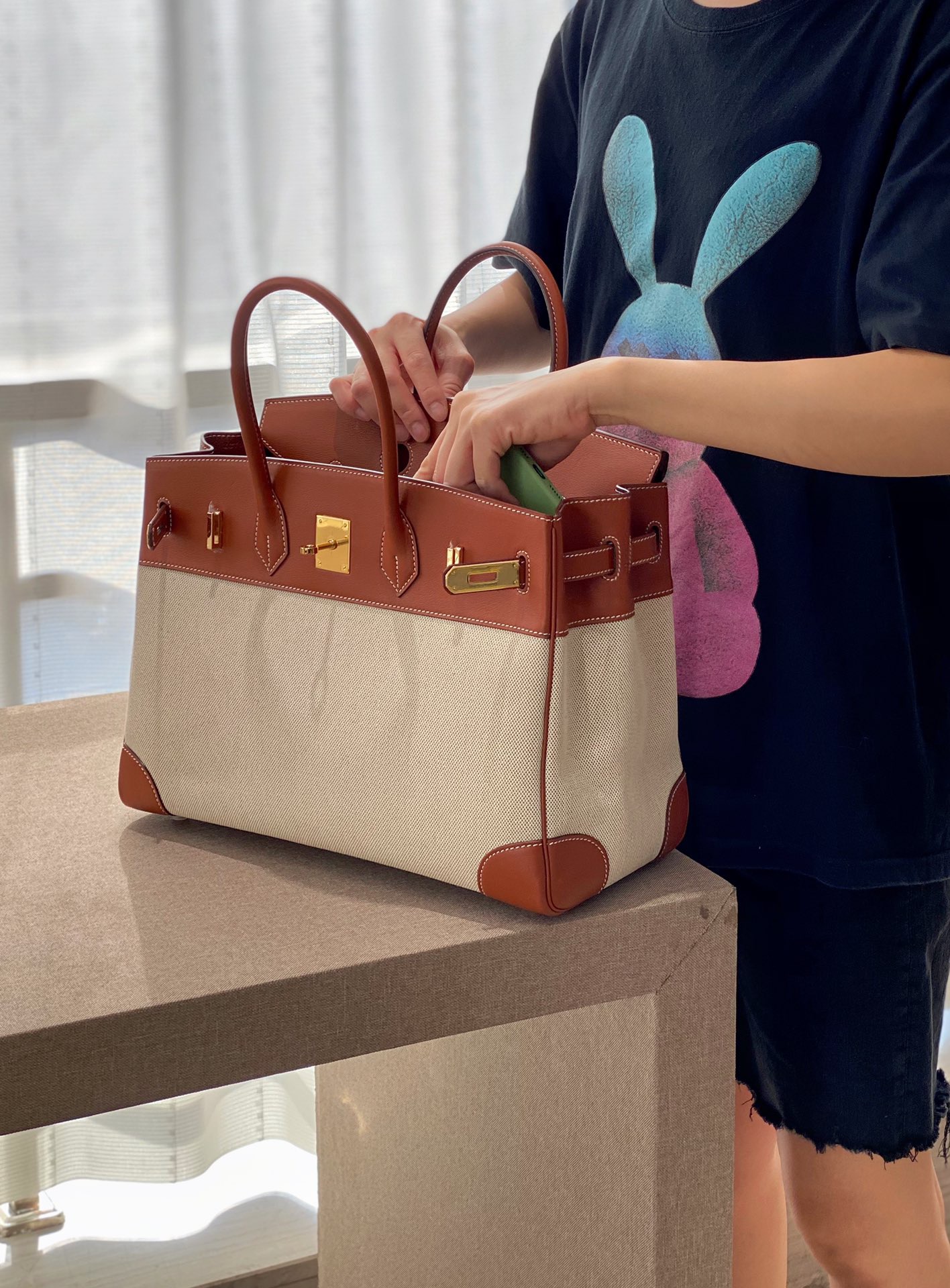Hermès Birkin 35 에르메스 버킨 35 토일 캔버스 & 스위프트 가죽 3