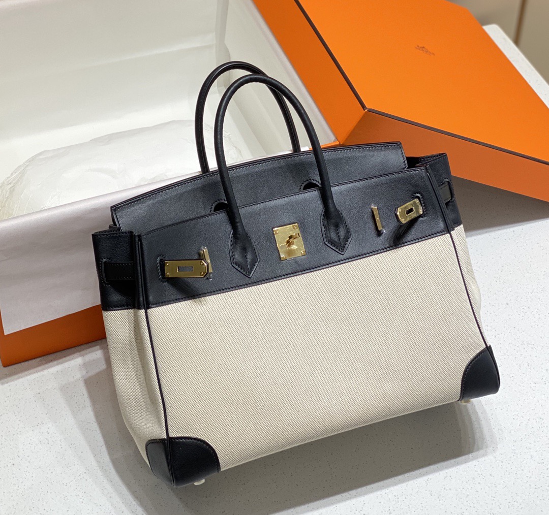 Hermès Birkin 35 에르메스 버킨 35 토일 캔버스 & 스위프트 가죽 12